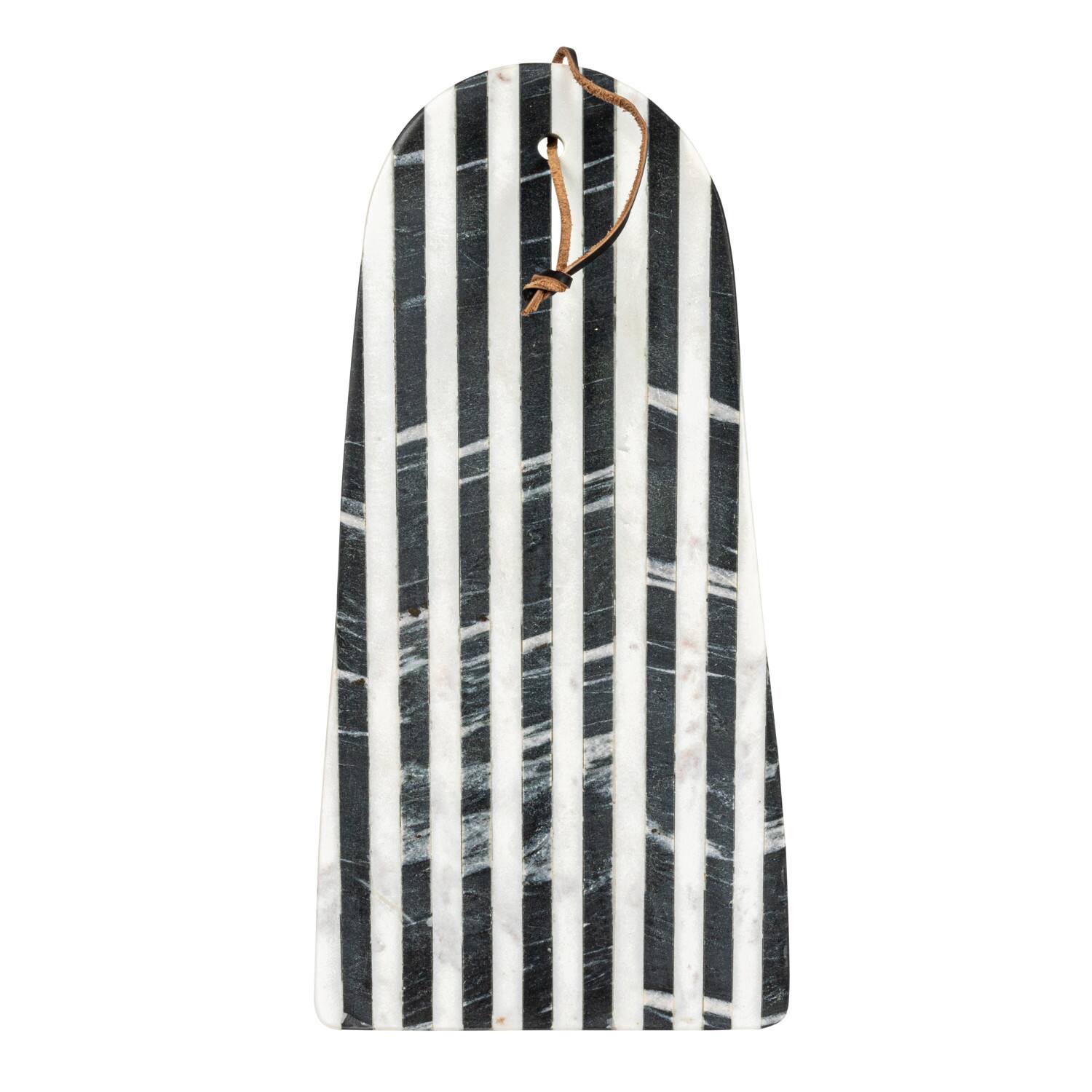 Hello Honey&#xAE; 16&#x22; Black &#x26; White Striped Marble Cutting Board