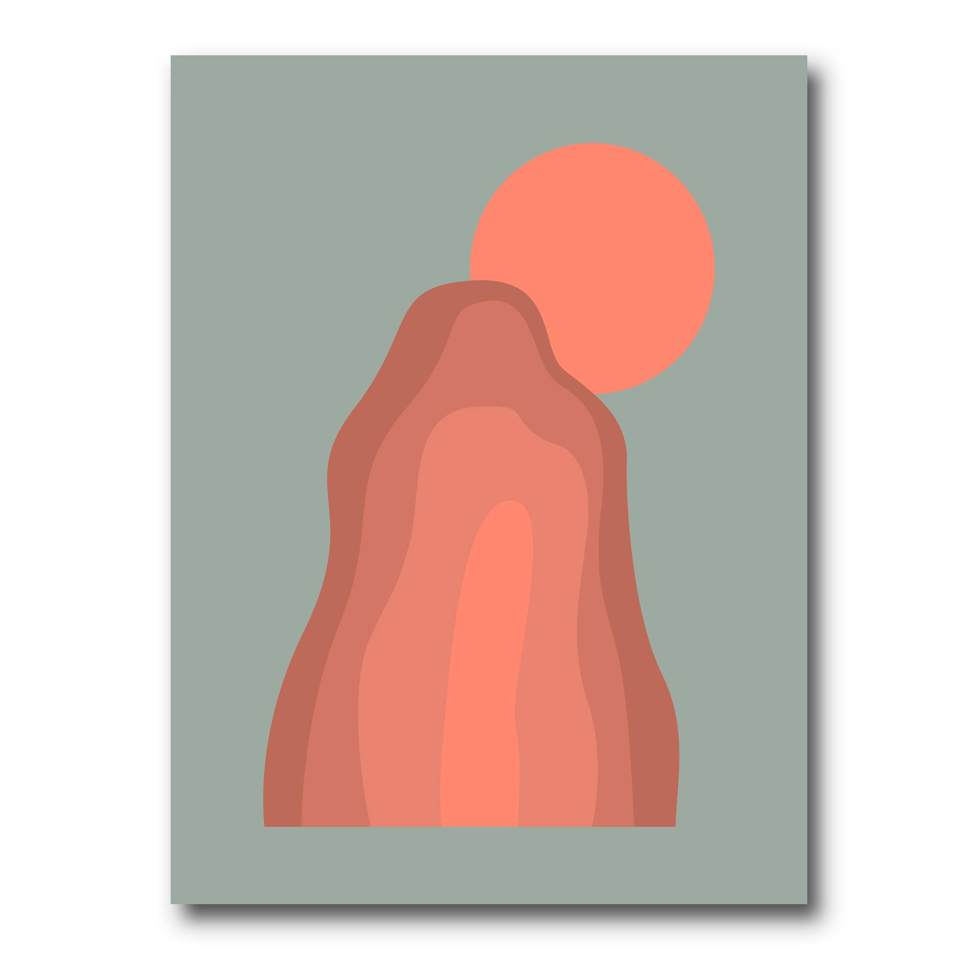 Designart - Pink Sunset Mountain Landscape