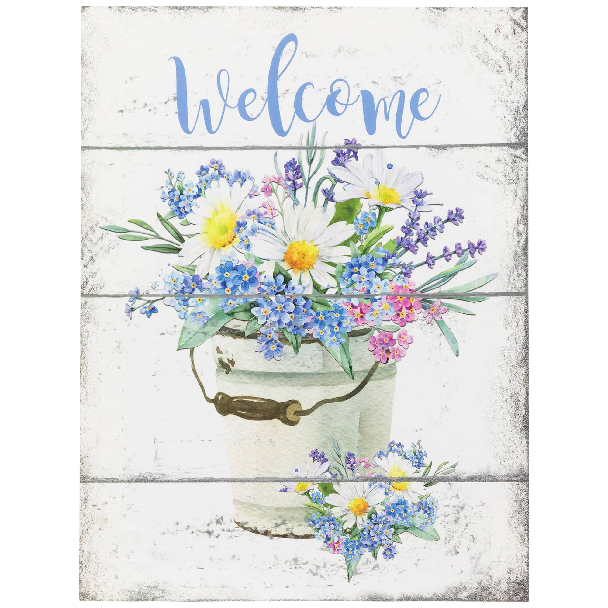 16&#x22; Spring Floral Welcome Wall Sign