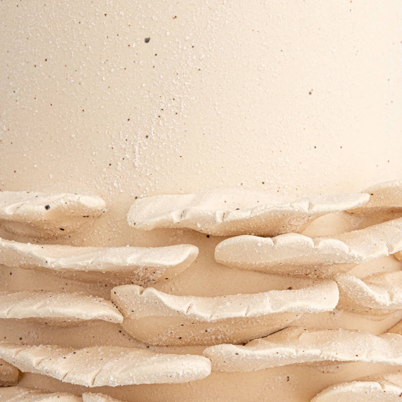 Hello Honey® 10" Matte Cream Ruffled Elegance Stoneware Vase