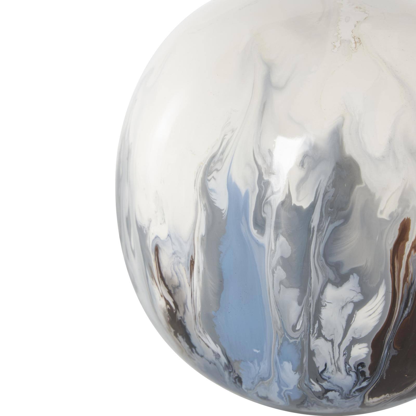 Blue, Brown &#x26; Cream Metal Abstract Swirl Orbs &#x26; Vase Filler Set
