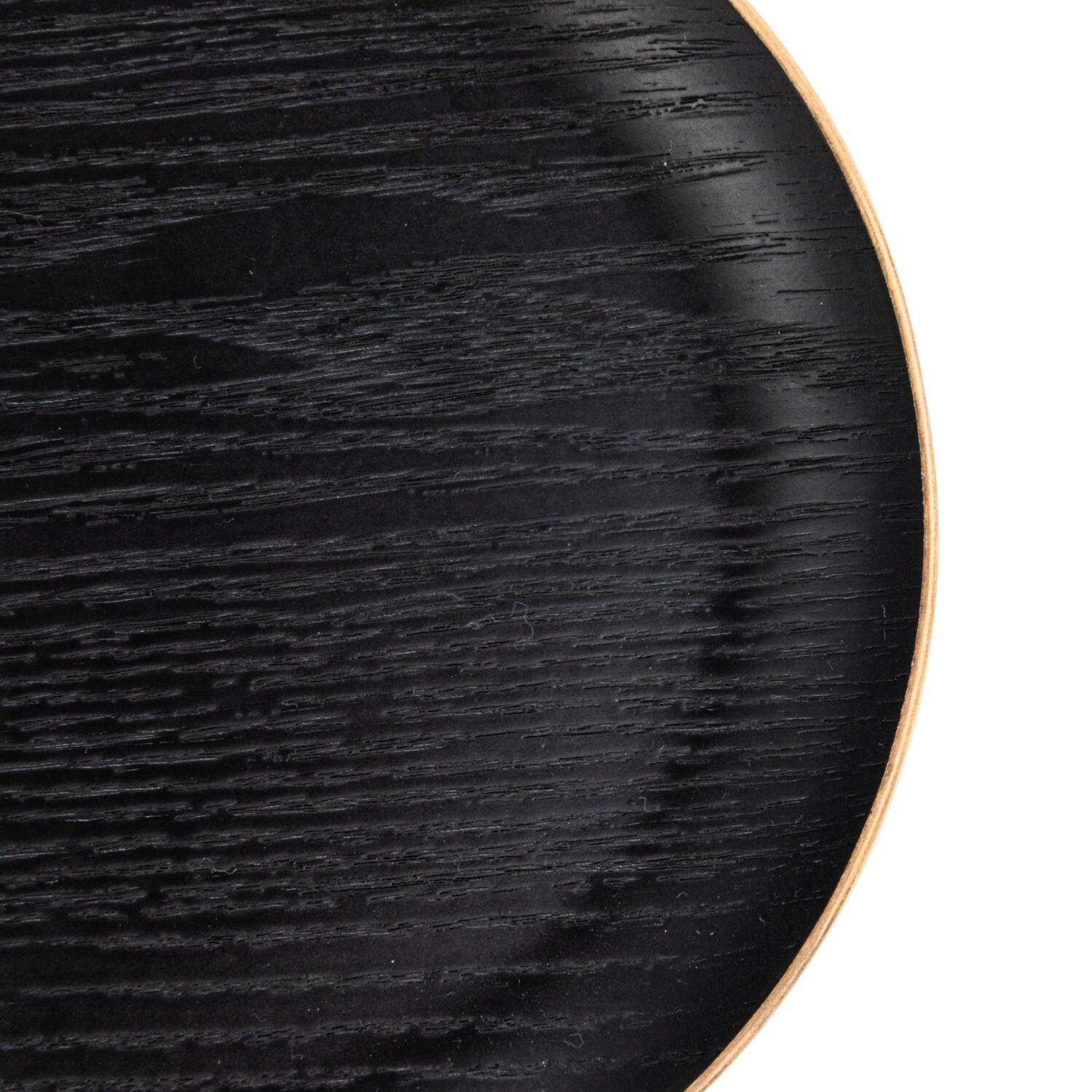 Hello Honey® 13.75" Black Oval Oak Wood Serving Tray