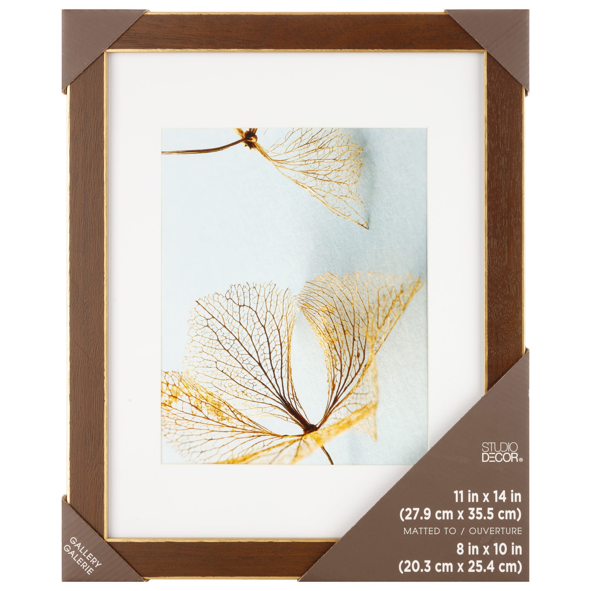 8 Pack: Walnut & Gold Trim Frame with Mat, Gallery by Studio Décor®