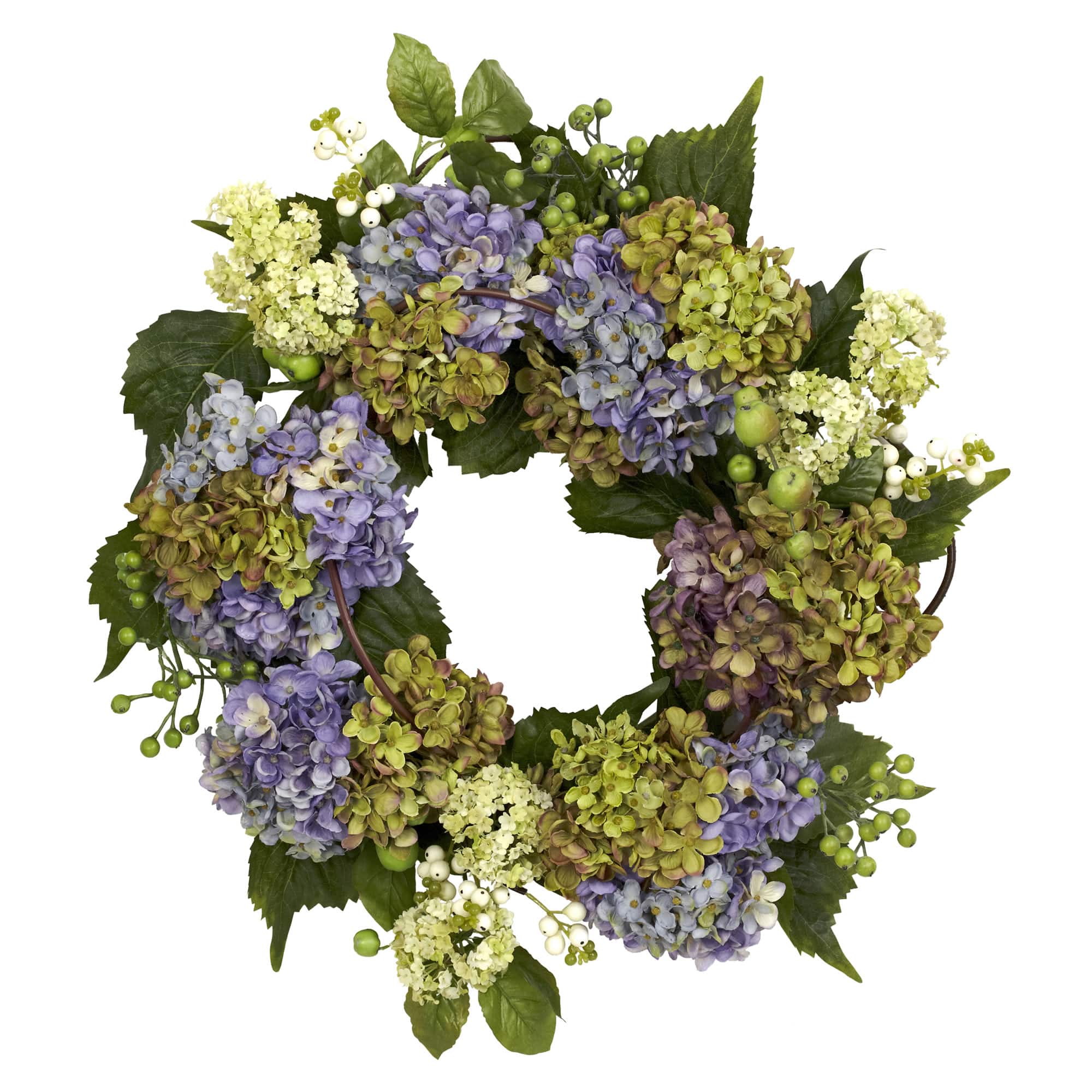 22&#x201D; Purple &#x26; Green Hydrangea Wreath
