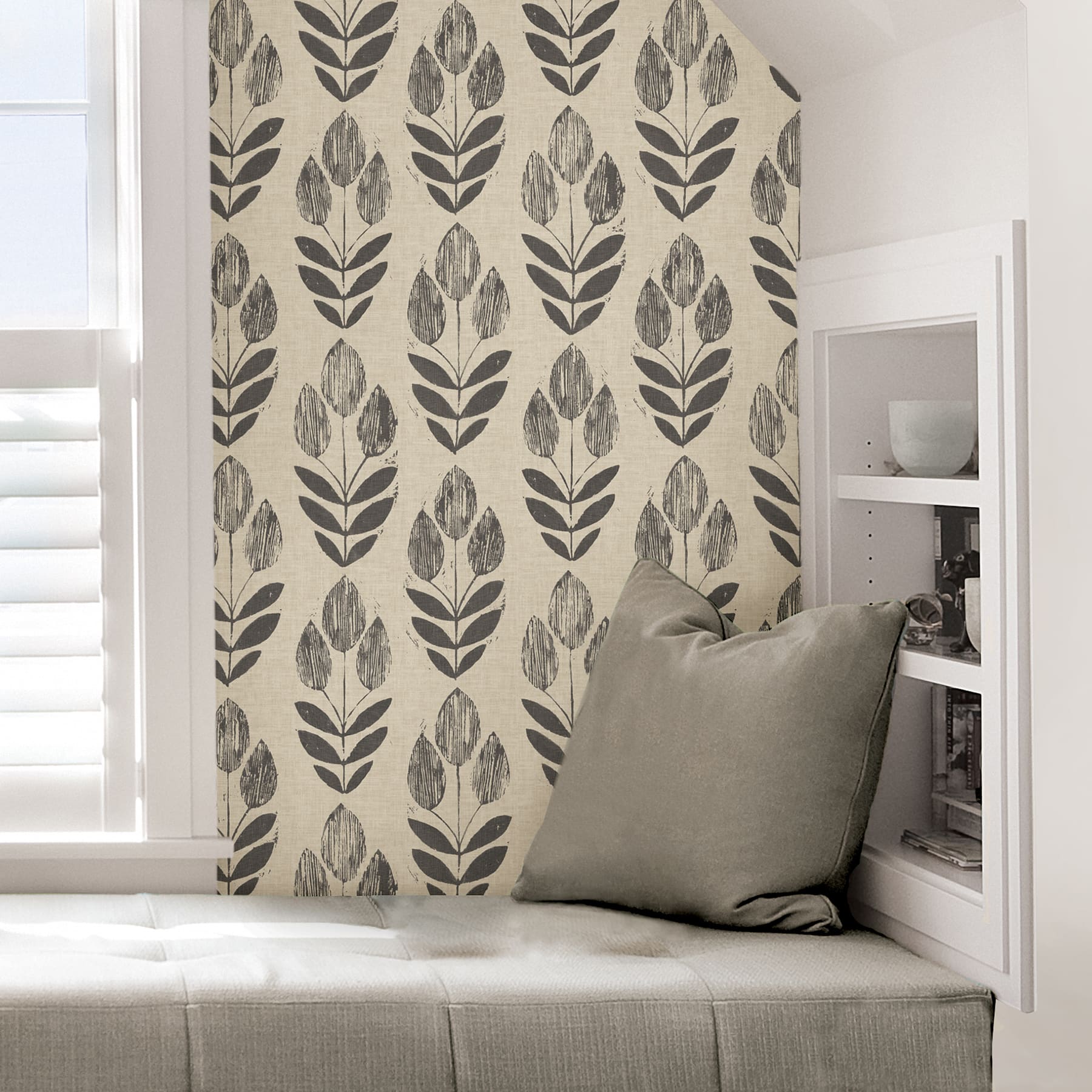 NuWallpaper Folk Tulip Peel &#x26; Stick Wallpaper