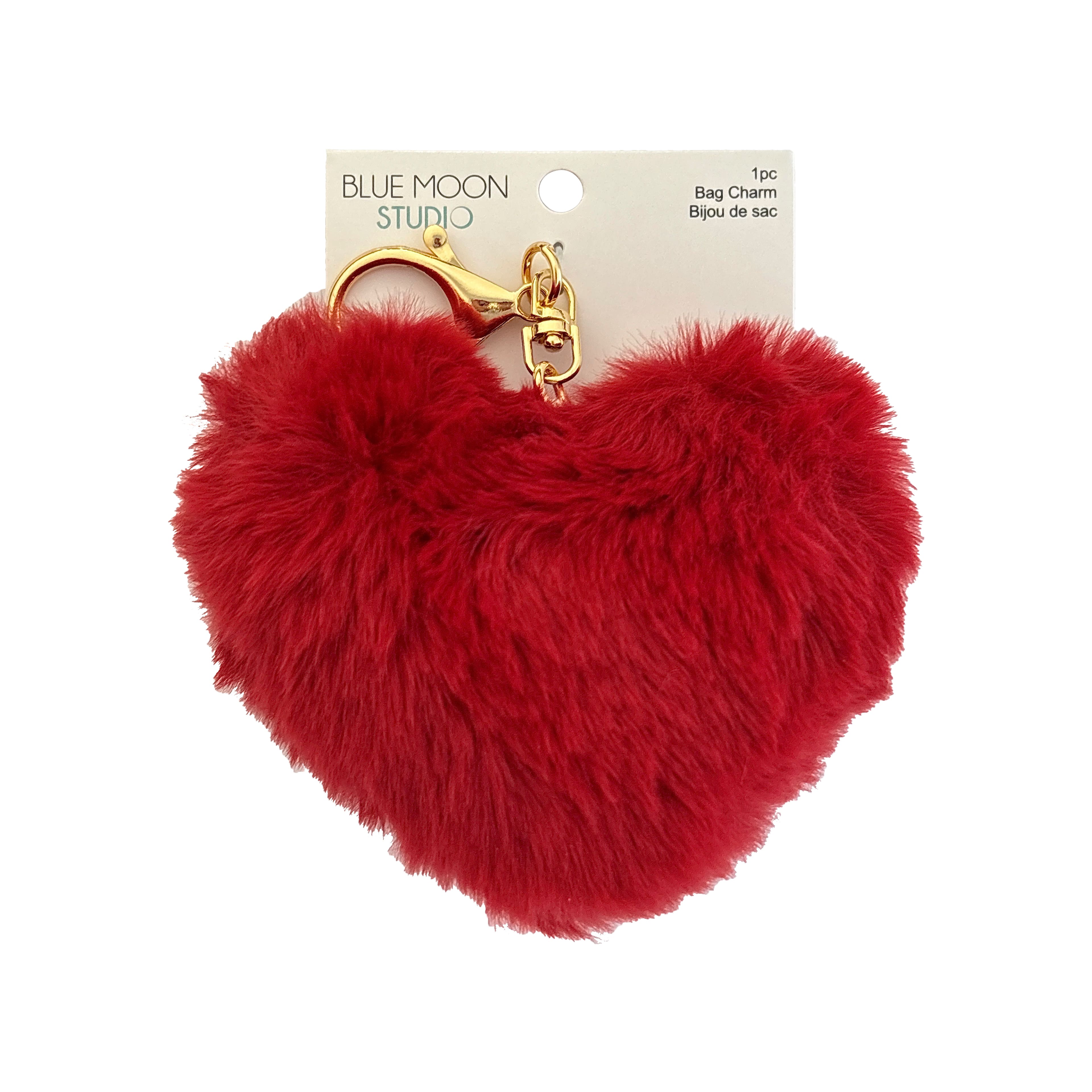 Blue Moon Studio™ Red Fuzzy Heart Bag Charm