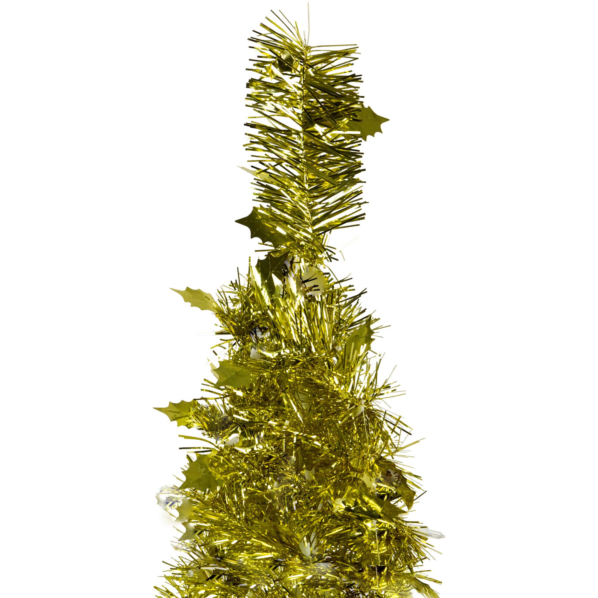 4 ft. Unlit Gold Tinsel Pop-Up Artificial Christmas Tree