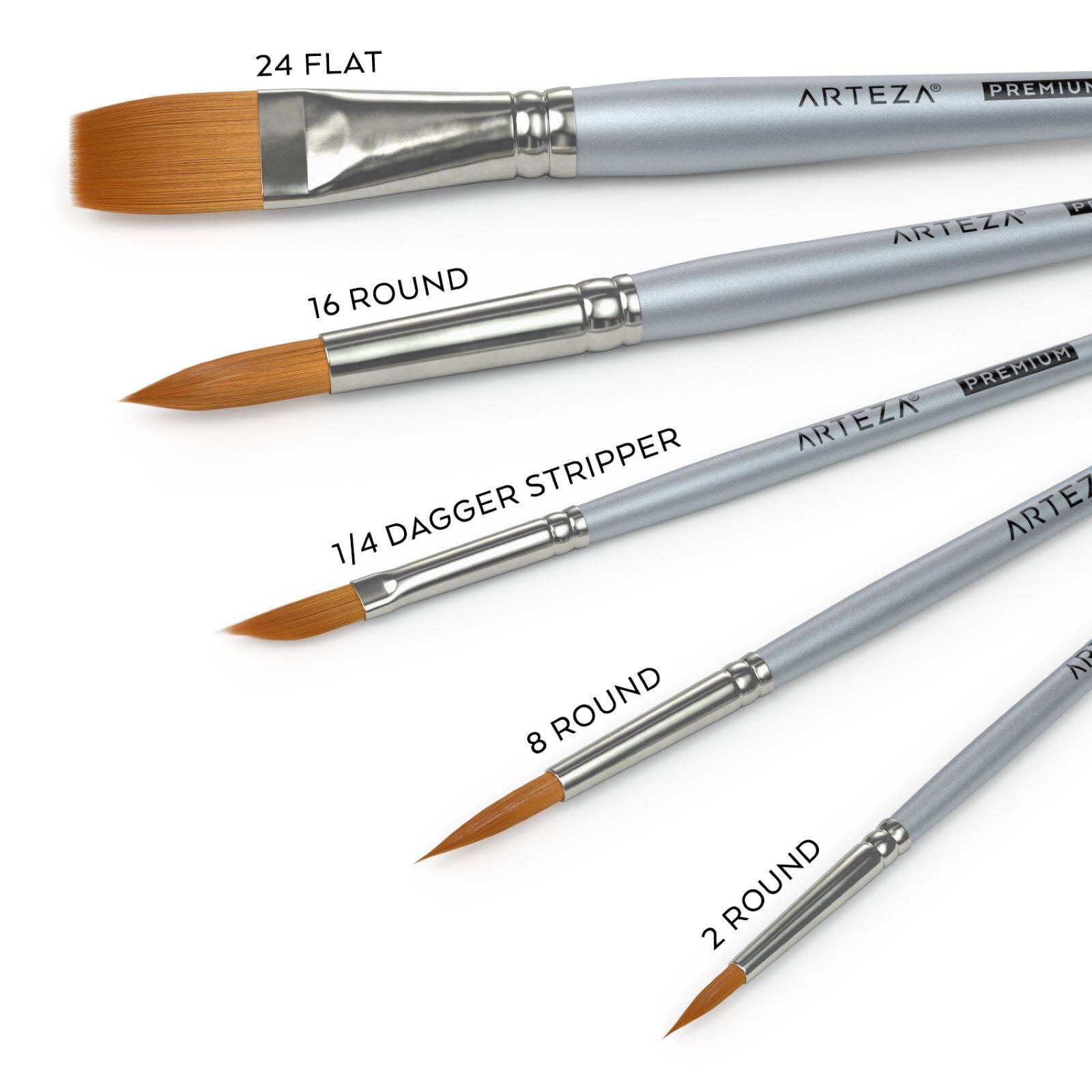 Arteza&#xAE; Synthetic Watercolor 5 Piece Brush Set