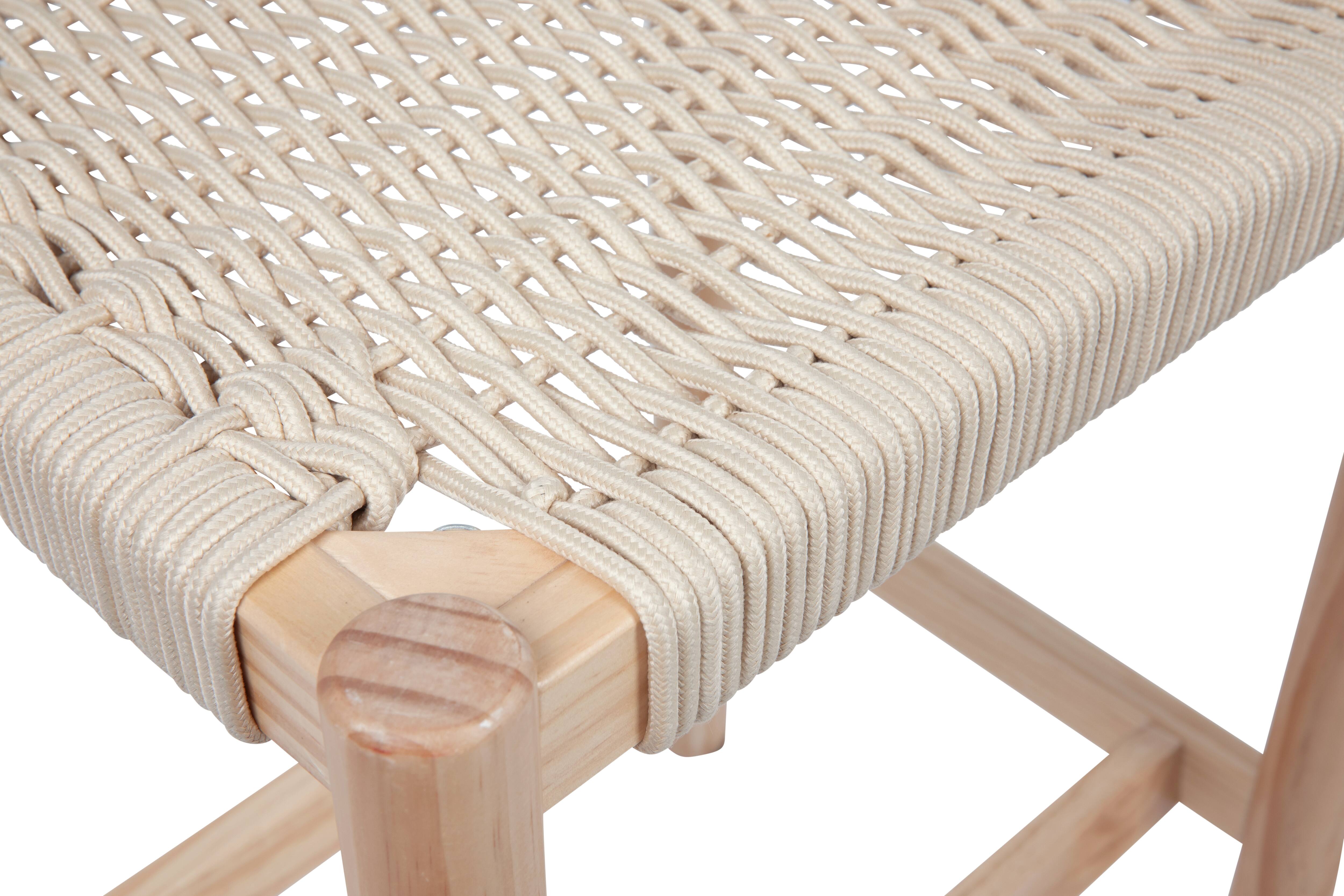 Hello Honey&#xAE; Fernway 25&#x22; Solid Wood and Woven Rope Counter Height Stool