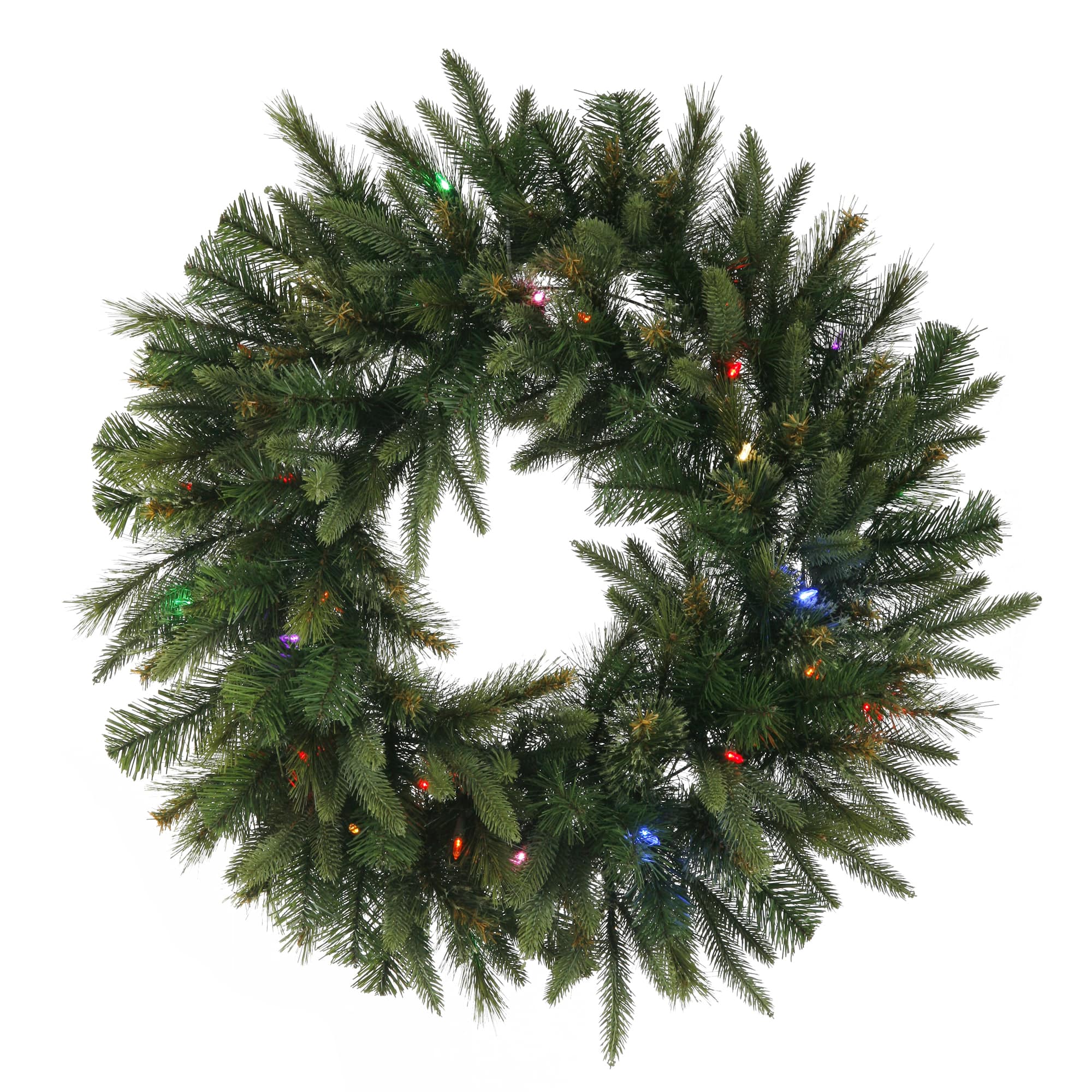42&#x22; Multicolored LED Lights Cashmere Pine Artificial Christmas Wreath