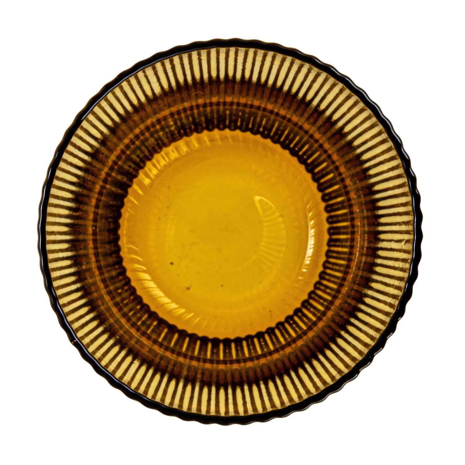 8oz. Amber Ribbed Drinking Glass