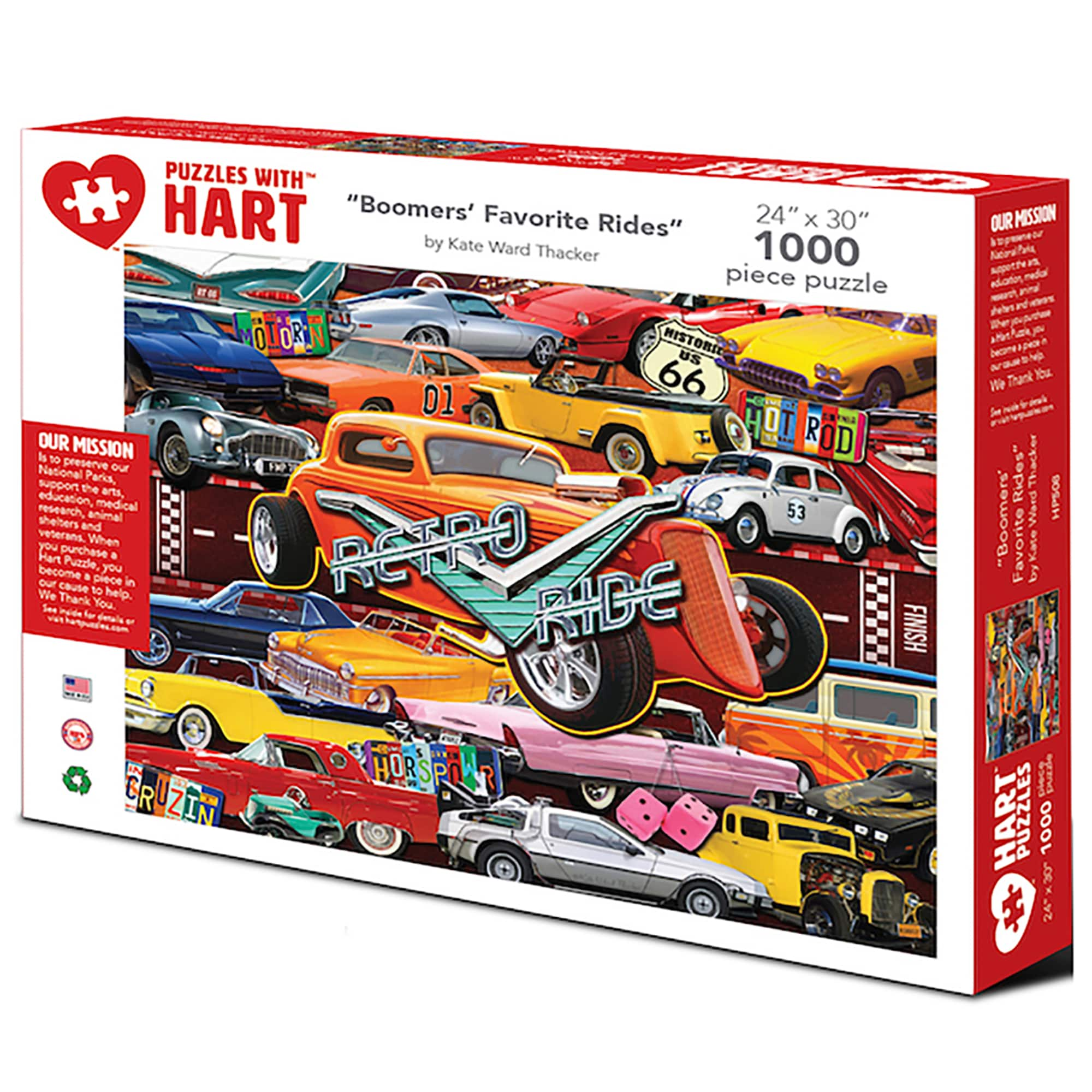 Hart Puzzles Boomer's Favorite Rides by Kate Ward Thacker 1,000 Piece ...