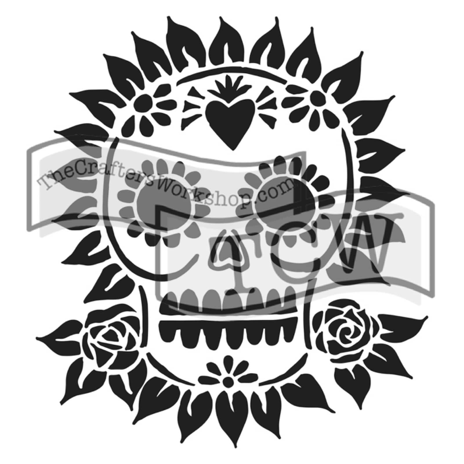 The Crafter's Workshop Sugar Skull Stencil