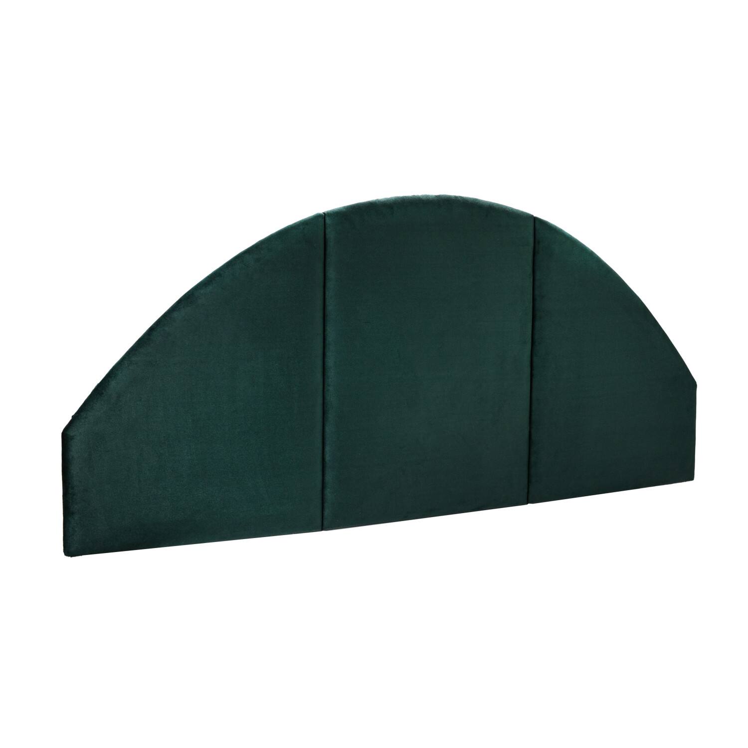 NoSom 5ft. Queen Sized Emerald Green Upholstered Velvet Panel Arched Headboard