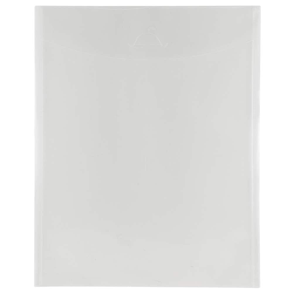 JAM Paper 11" x 14" Clear Plastic Tuck Flap Closure Envelopes, 12ct.