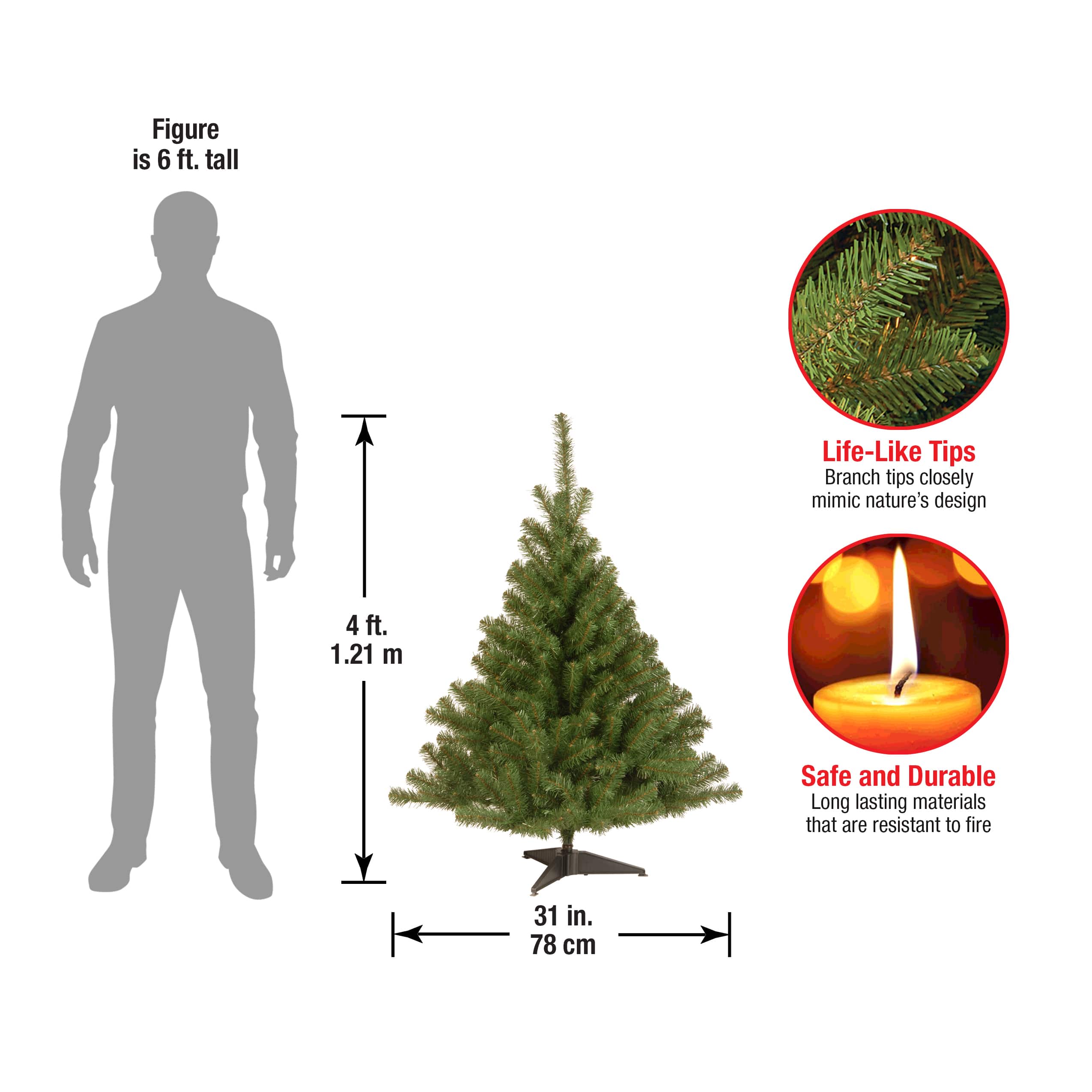 4 ft. Unlit Kincaid Spruce Artificial Christmas Tree