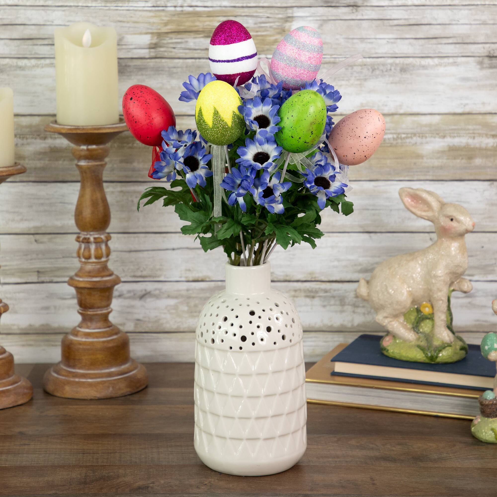 Colorful Speckled & Glittered Easter Egg Picks, 6ct.