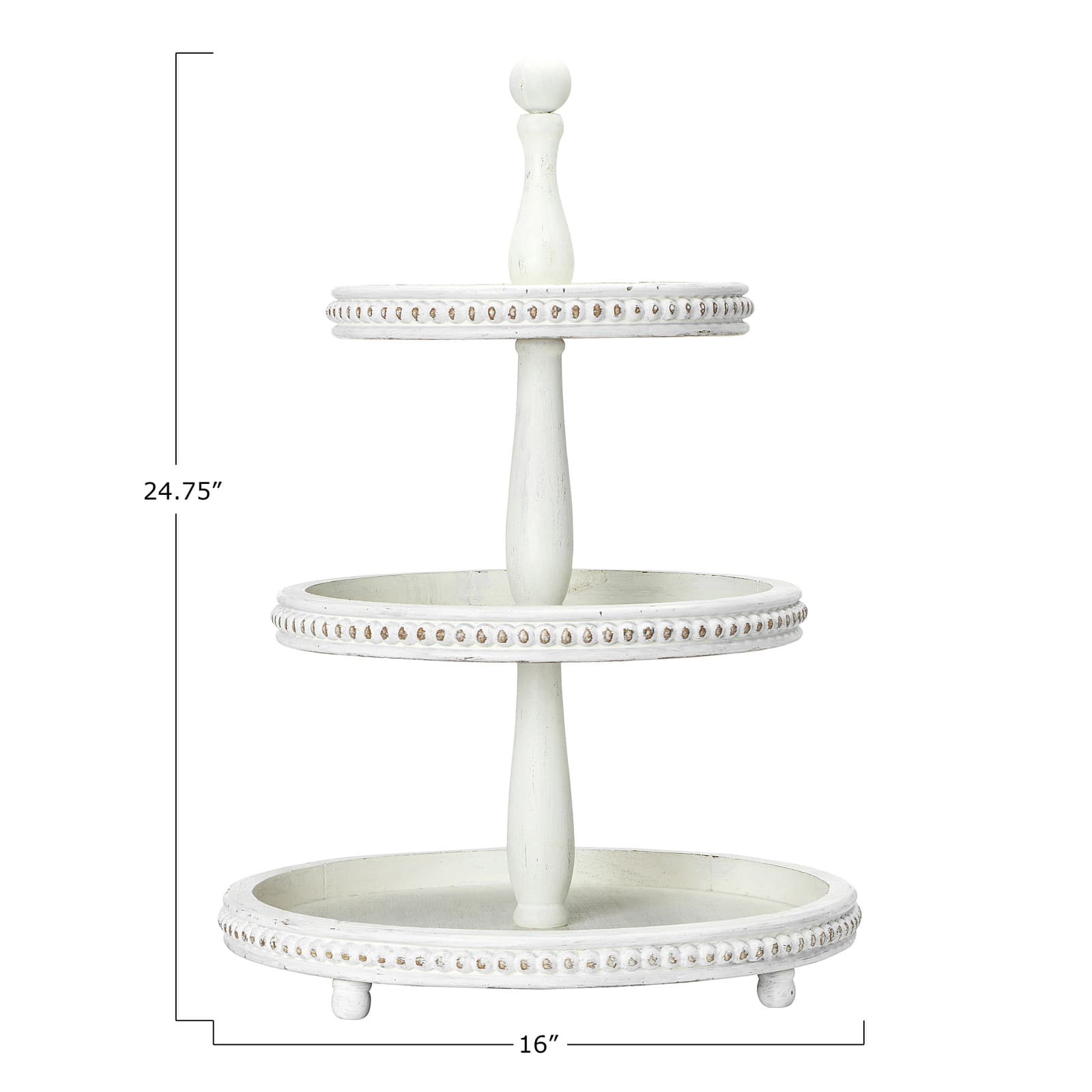Hello Honey® 24.8" White 3-Tier Decorative Wood Tray