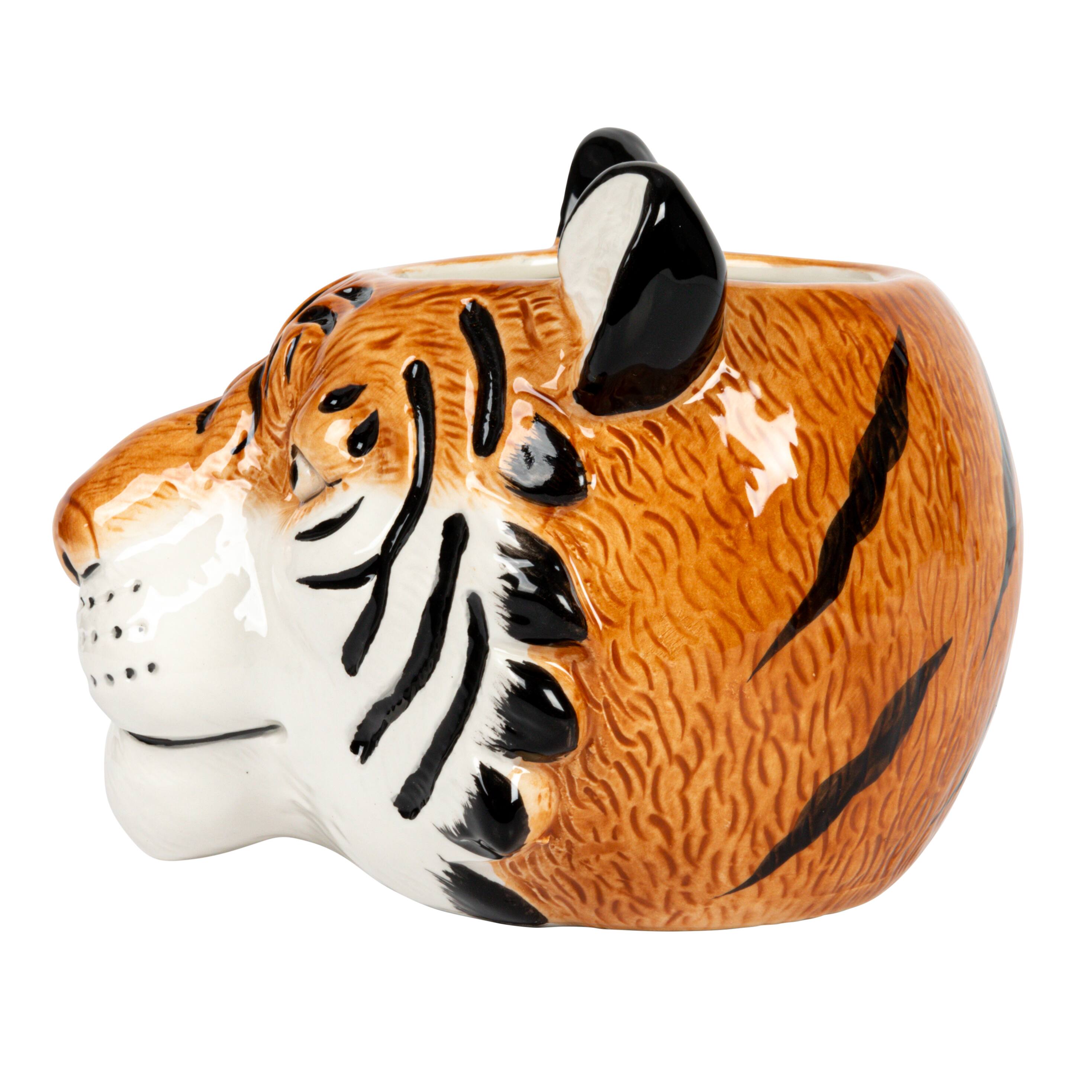 Hello Honey&#xAE; 6&#x22; Round Ceramic Tiger Head Planter