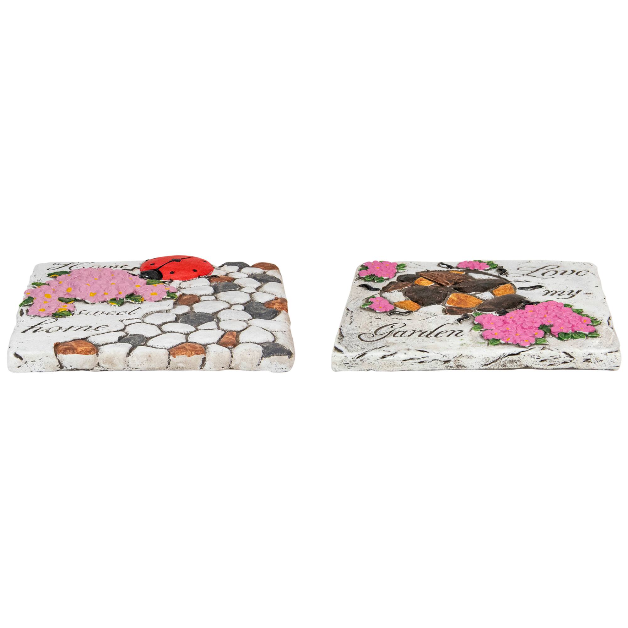 7&#x22; Ladybug Outdoor Garden Stone Set