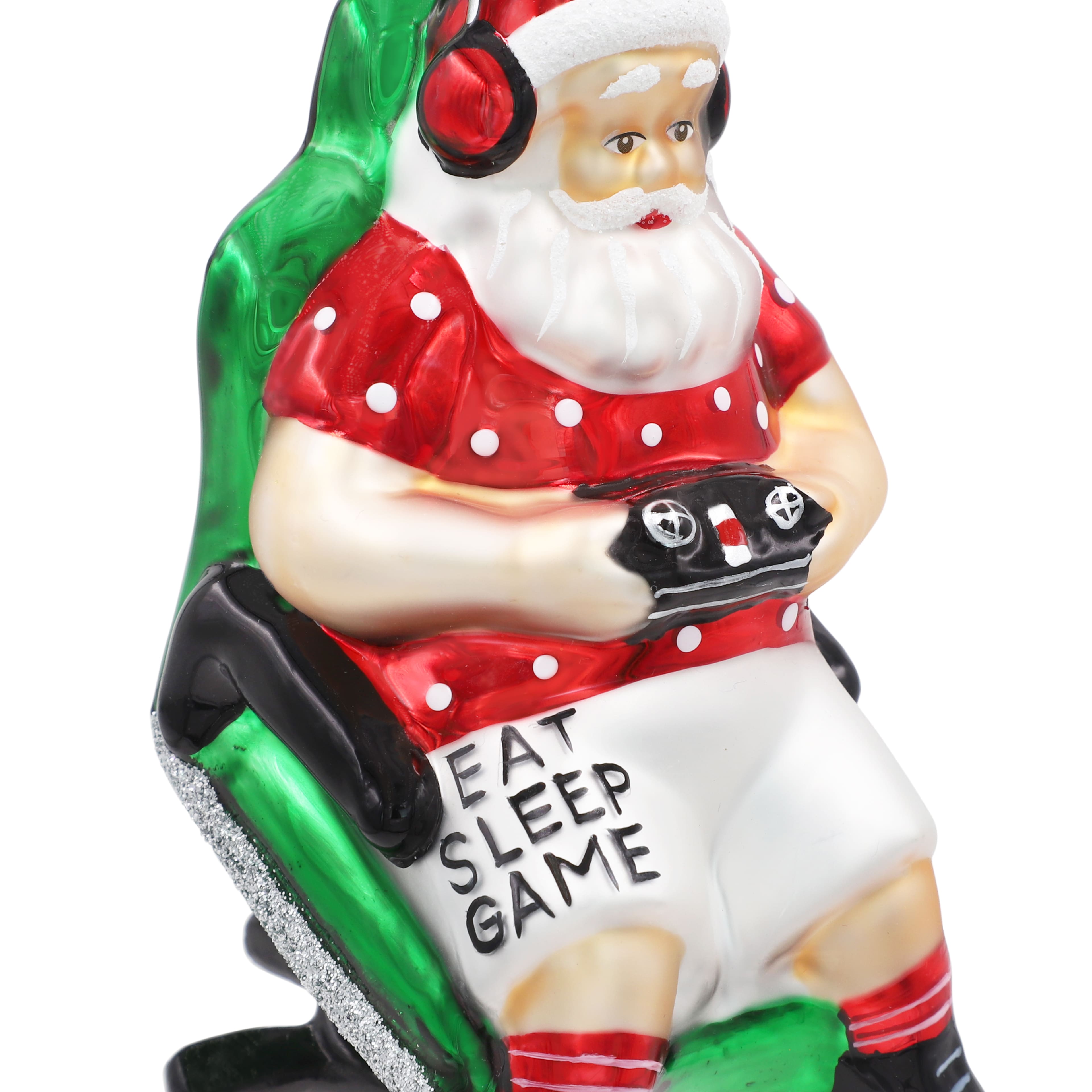 4.75&#x22; Gamer Santa Glass Ornament by Ashland&#xAE;