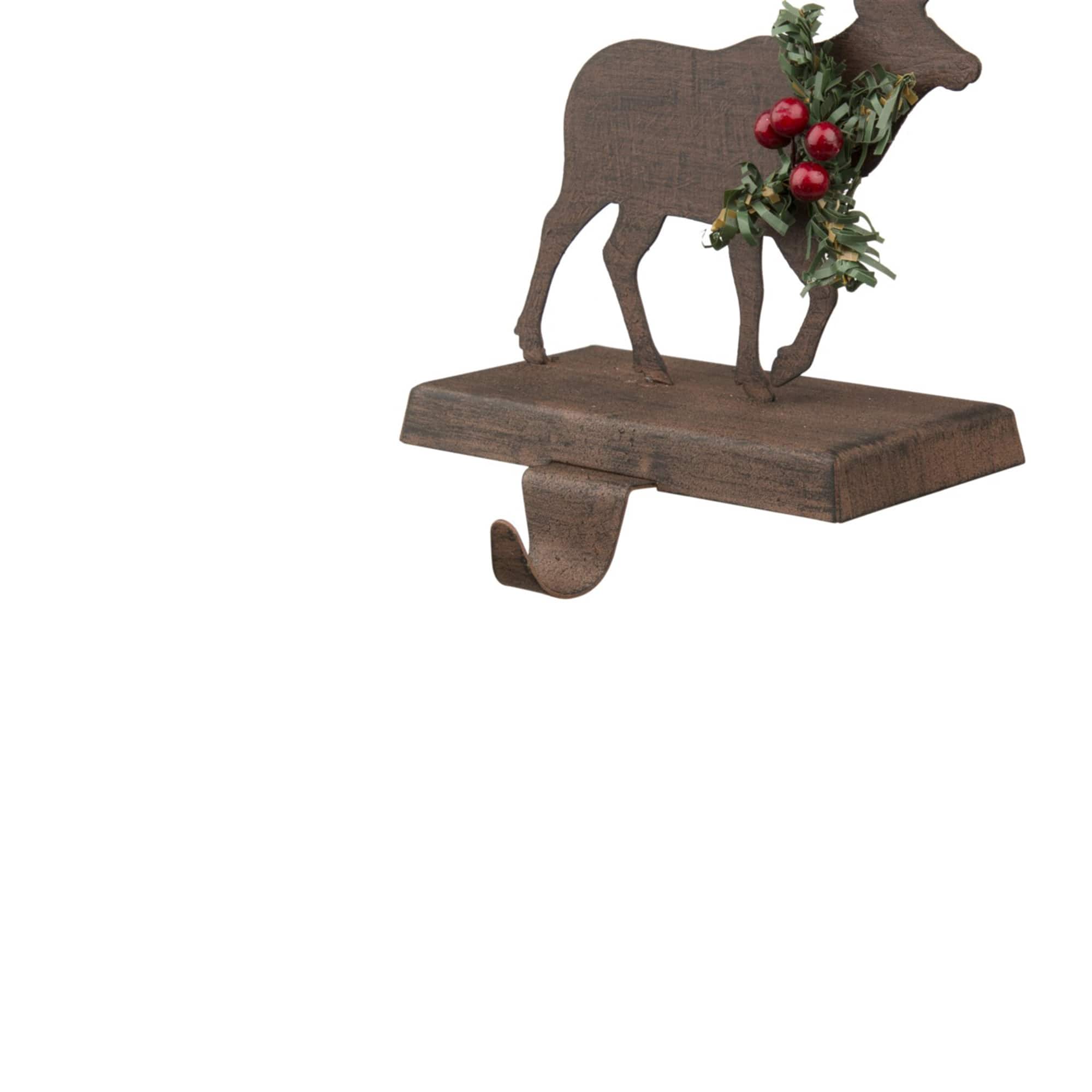 Glitzhome® 6.5" Reindeer Stocking Holder Set