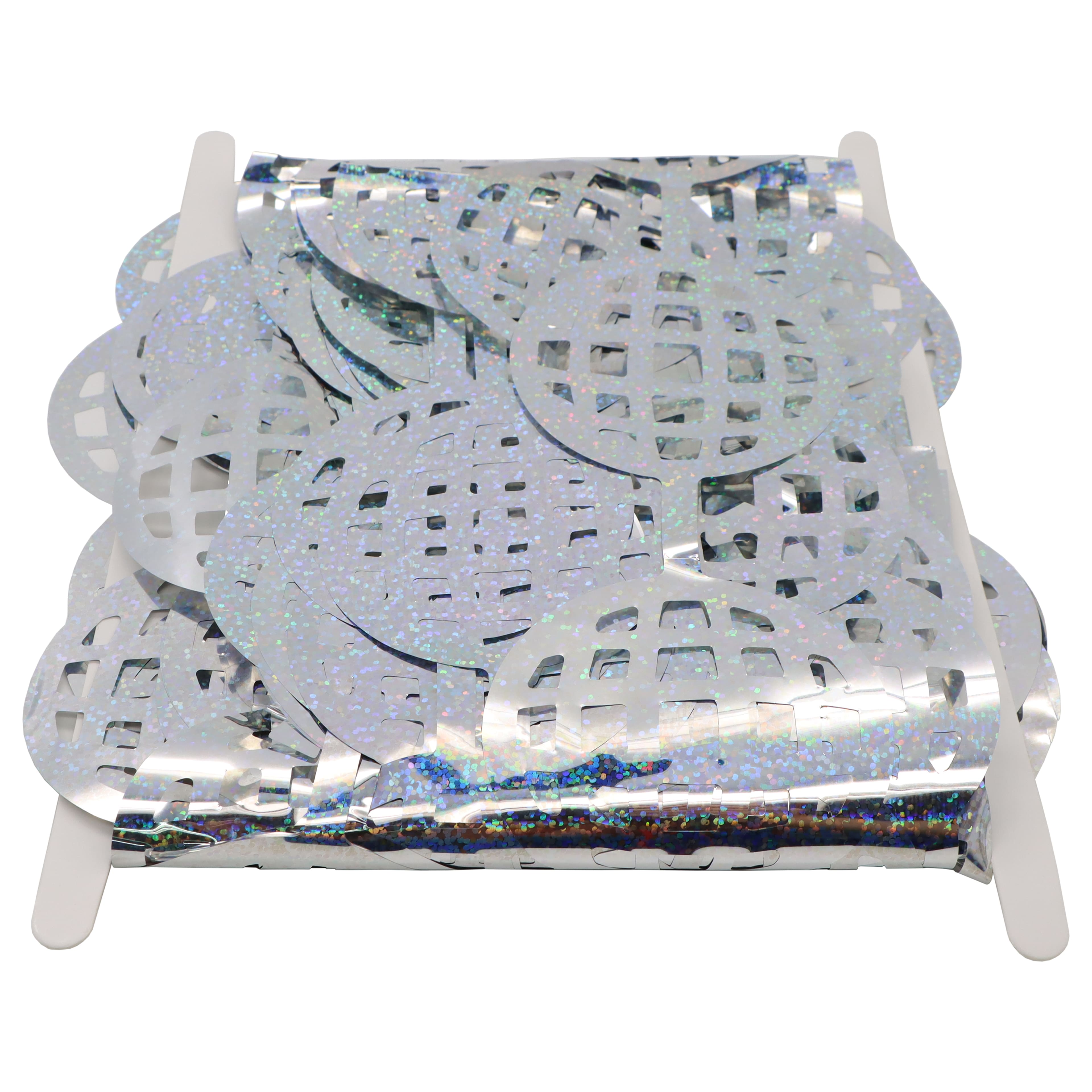 6.5ft. Silver Holographic Disco Ball Fringe Curtain by Celebrate It™