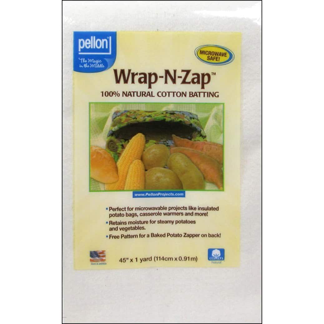Pellon Wrap-N-Zap WZ-45 100 % cotton batting Microwave Safe 45” X