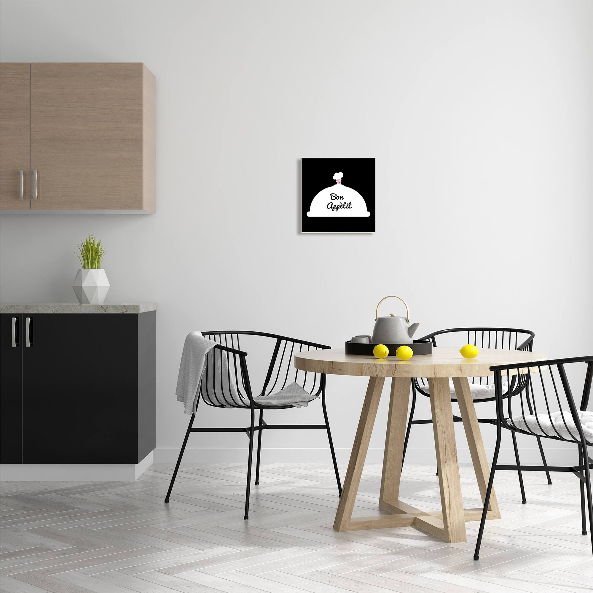 Stupell Industries Bon Appetit Phrase Mustache Chef Modern Design,12" x 12"