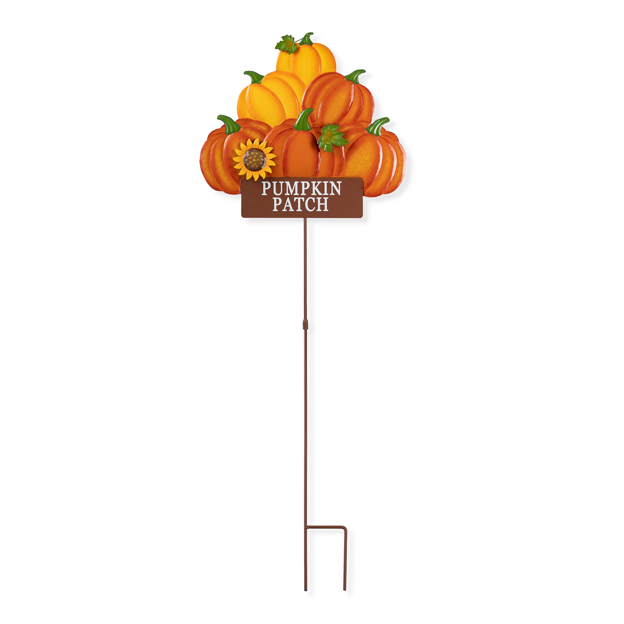 Glitzhome&#xAE; 42&#x22; Fall Metal Pumpkins Stack Yard Stake