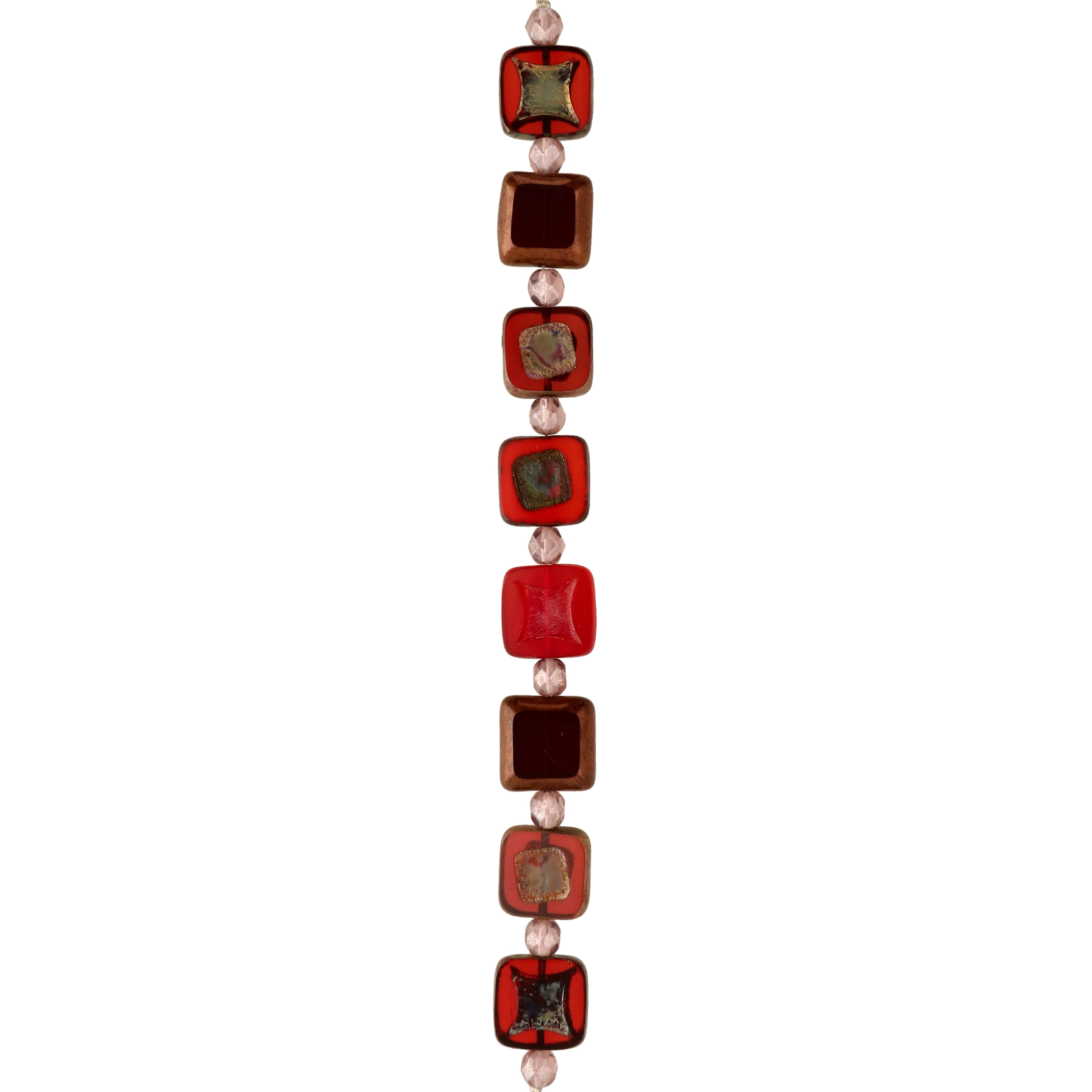 6 Packs: 17 ct. (102 total) Red Squares Czech Glass Bead Mix by Bead Landing™