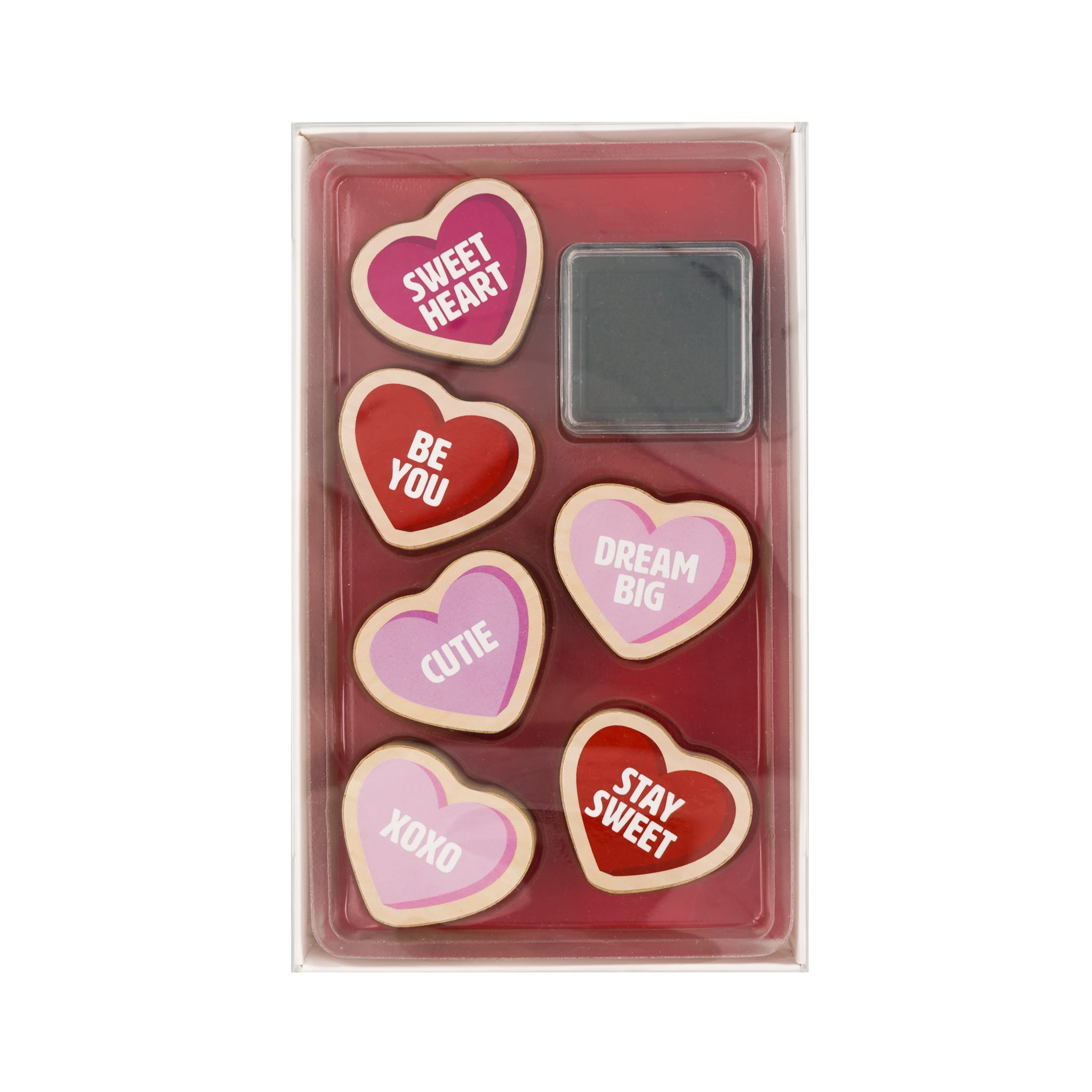 Valentine's Day Conversation Hearts Pigment Ink Pad & Wood Stamp Set by Recollections™