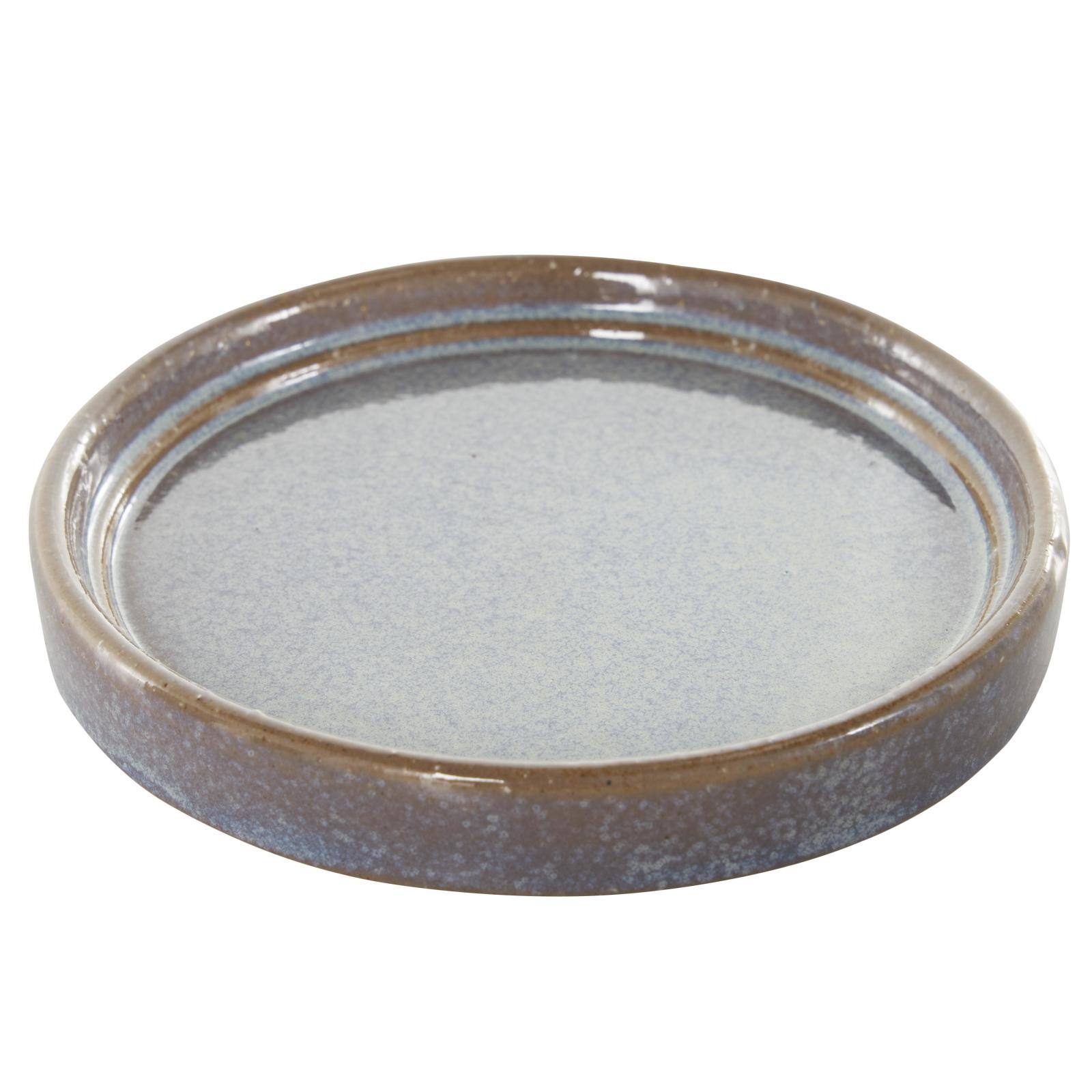 Blue Geometric Oval Patterned Ceramic Planter Set