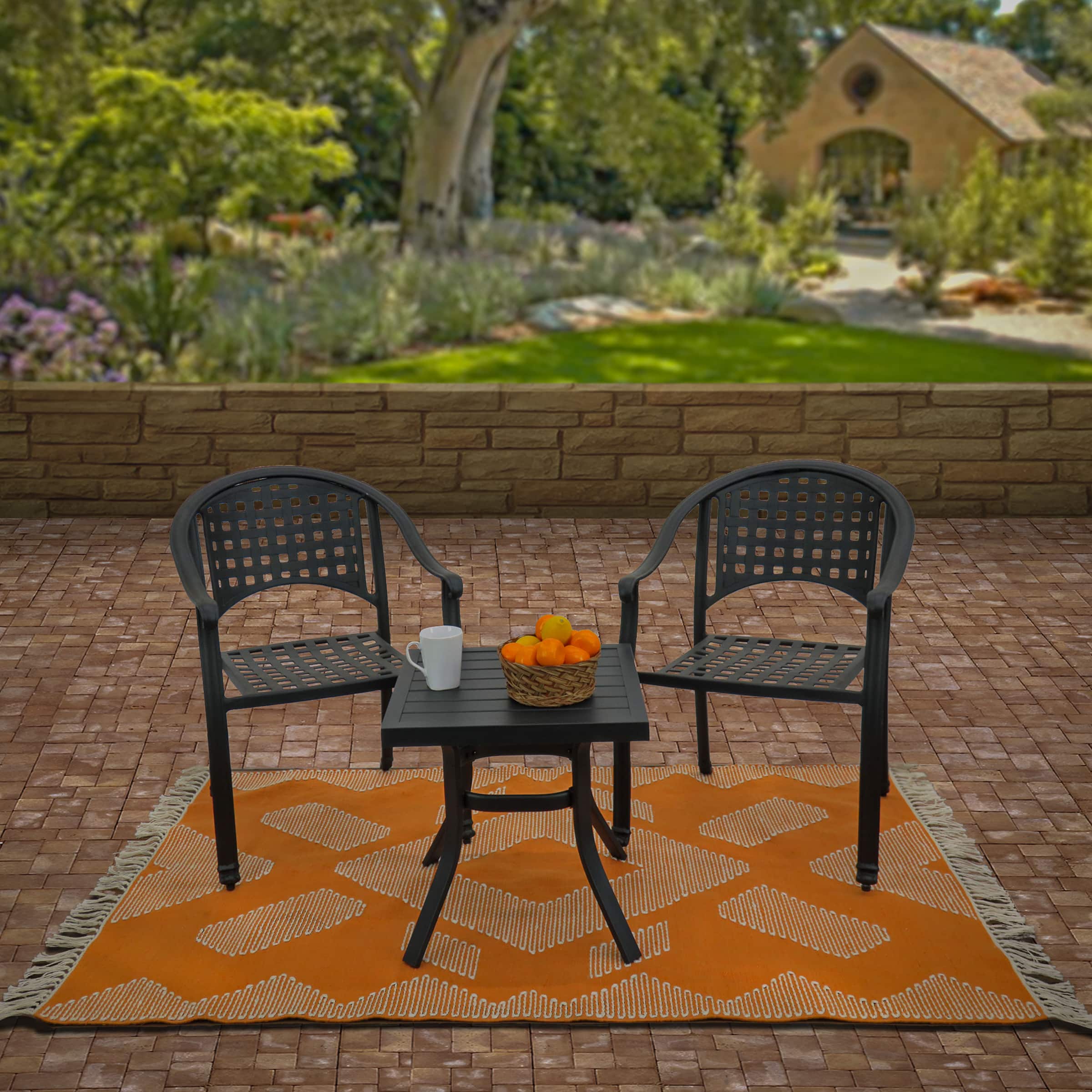 National Outdoor Living® Geometric Hand Woven Outdoor Rug