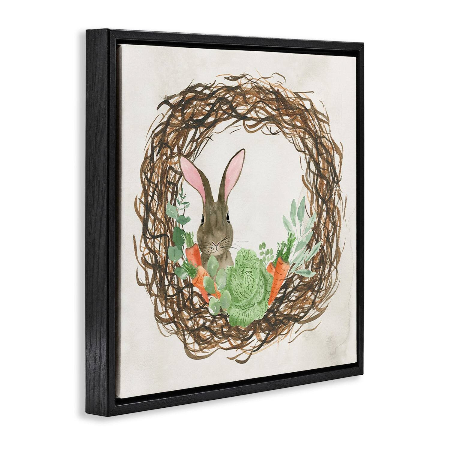 Stupell Industries Spring Easter Wreath Floater Framed Art