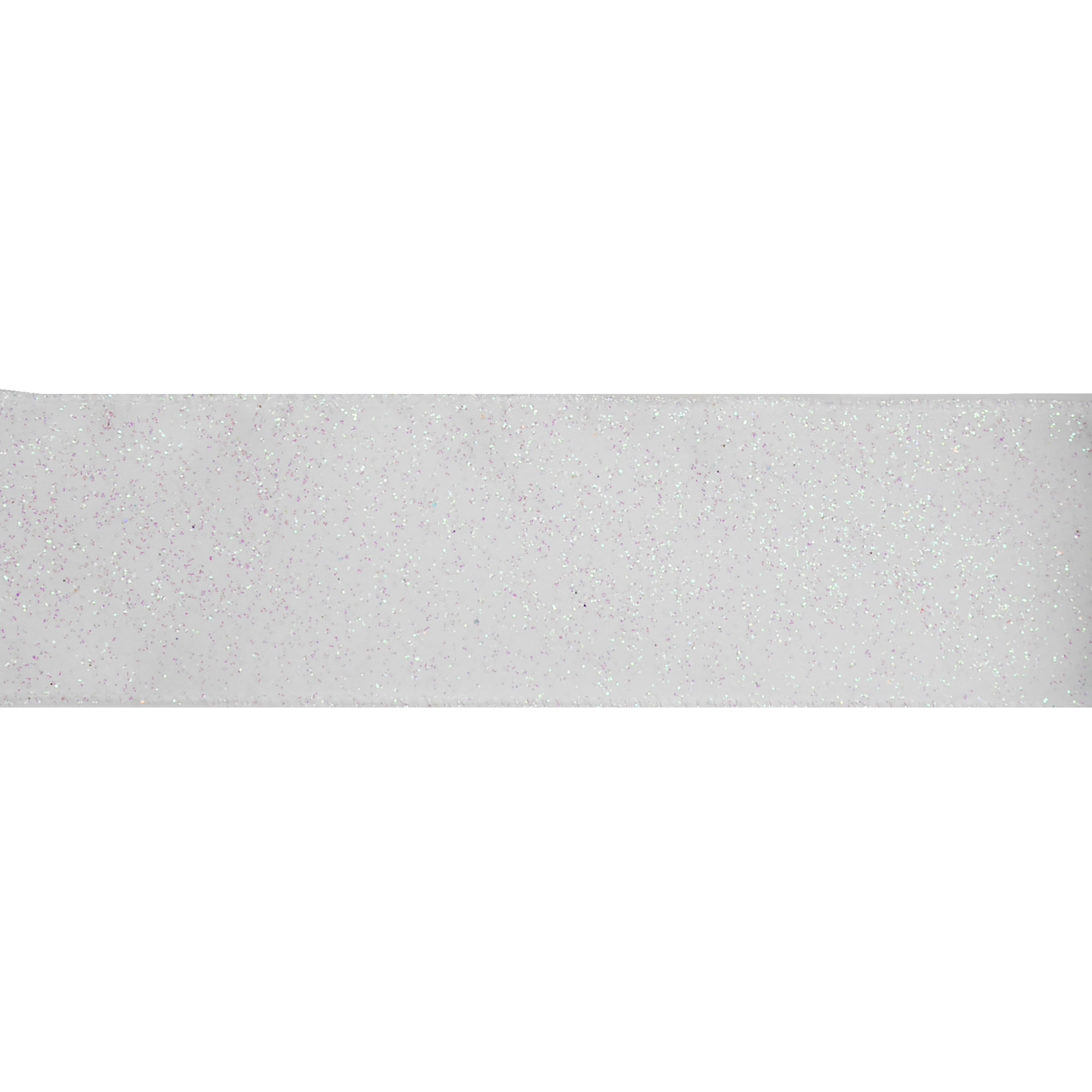 2.5&#x22; x 80ft. White Glitter Wired Jumbo Ribbon by Celebrate It&#xAE;