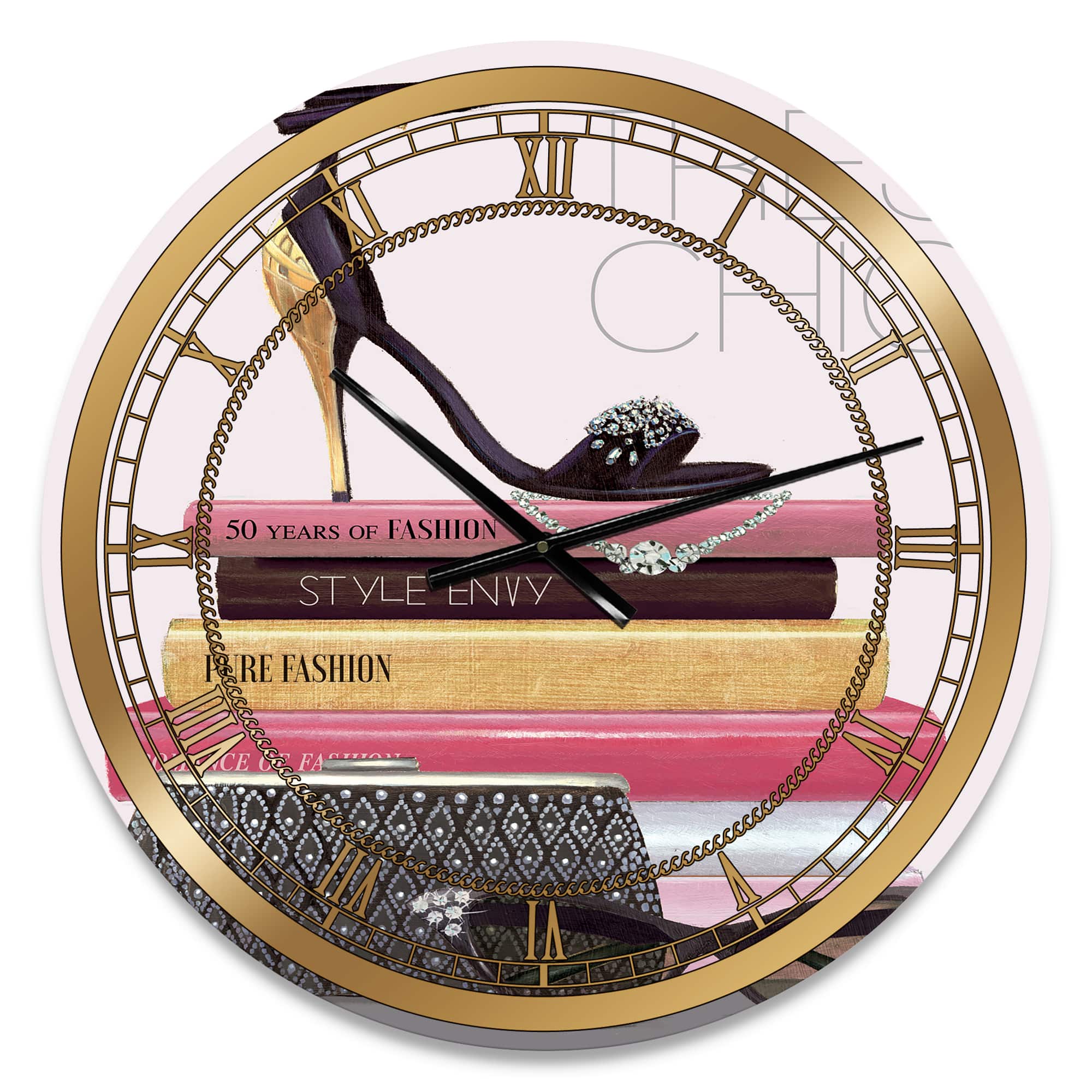 Designart Paris Glamorous Gold Style I Wall Clock