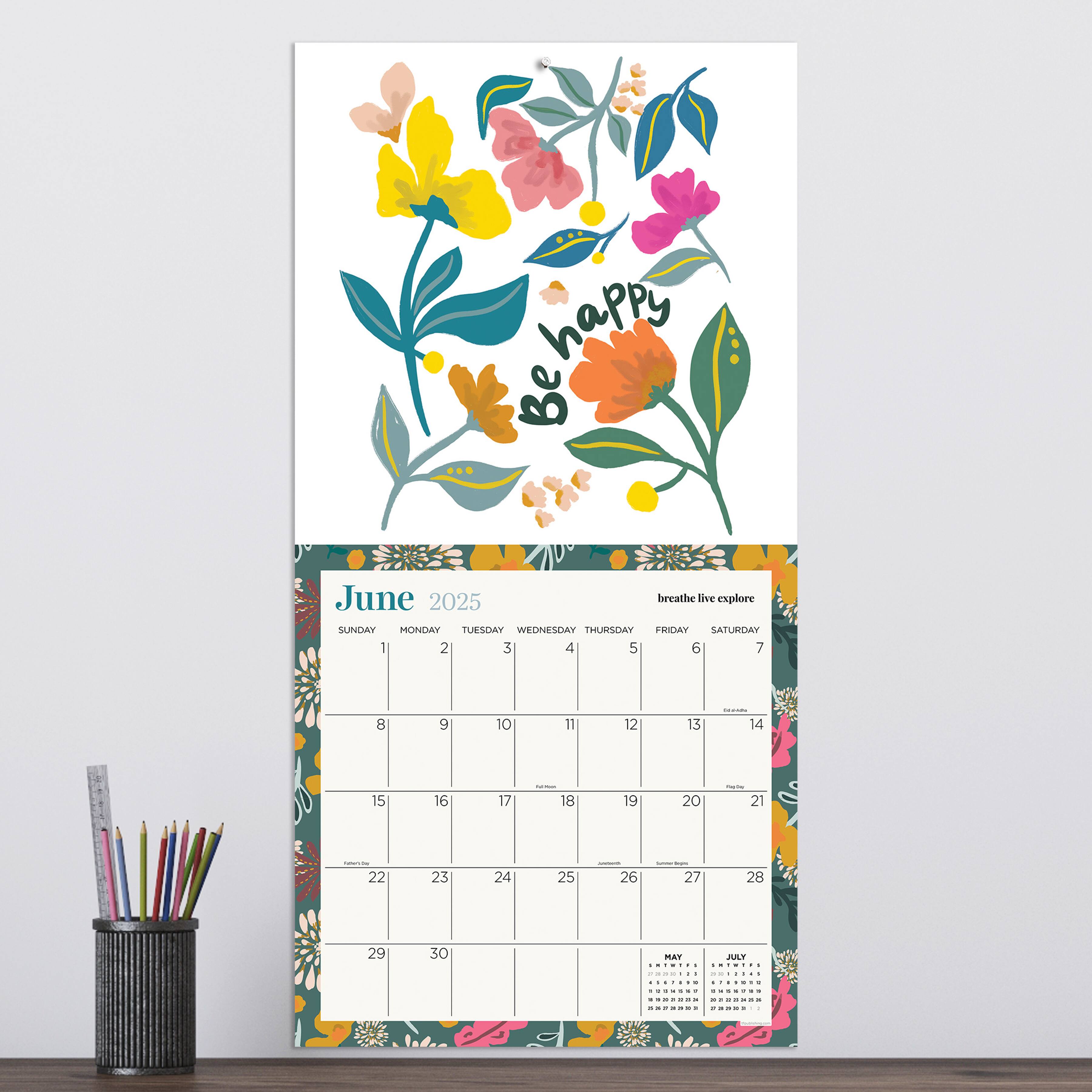 TF Publishing 2025 Breathe Live Explore Wall Calendar