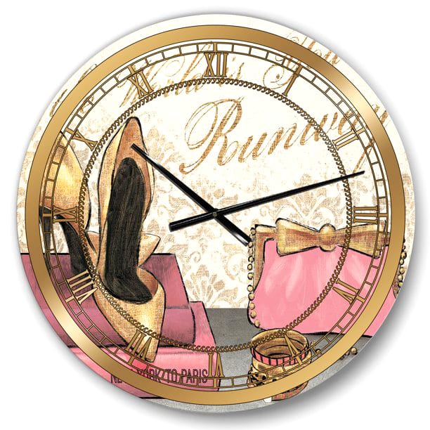 Designart 'Gold Fabulous Life Style I Glam Wall Clock