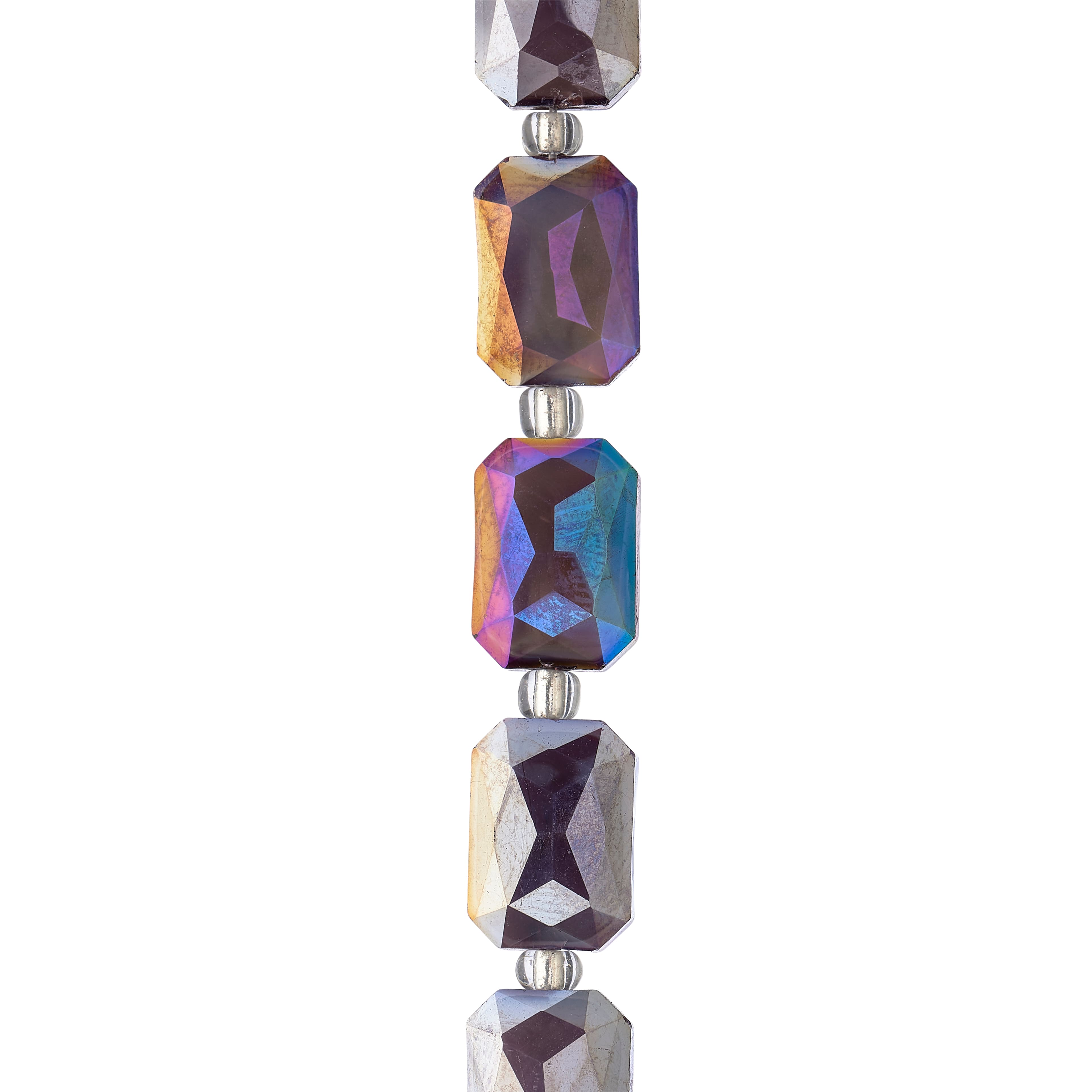 12 Pack: Faceted Glass Rectangle Beads, 14mm by Bead Landing&#x2122;