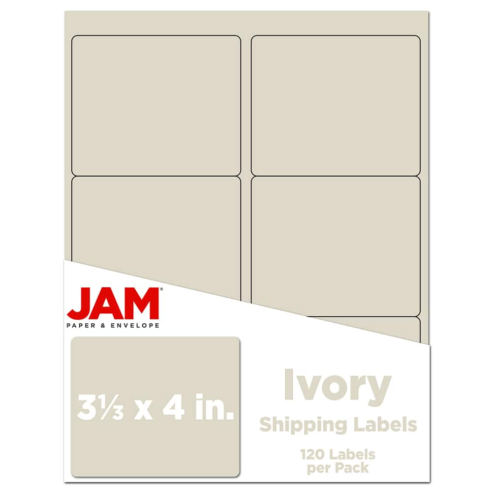 JAM Paper Adhesive Shipping Labels, 3.33" x 4"