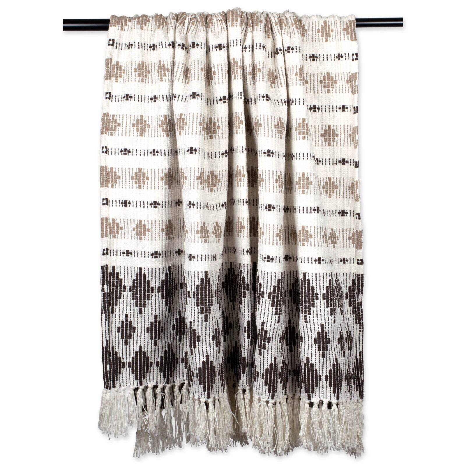 DII® Dark Brown & Stone Colby Southwest Throw