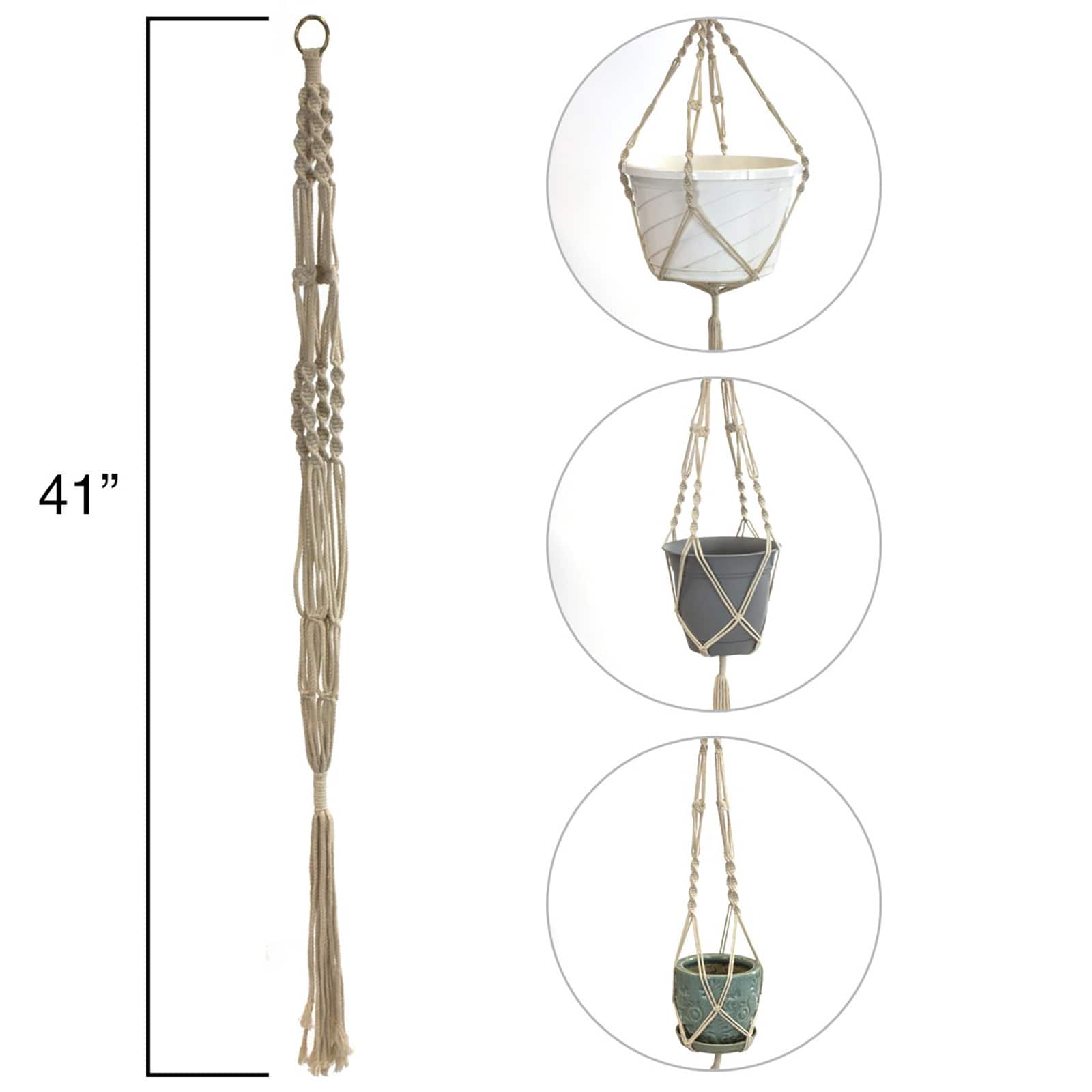 Sorbus 41&#x22; Macram&#xE9; Plant Hangers, 4ct.