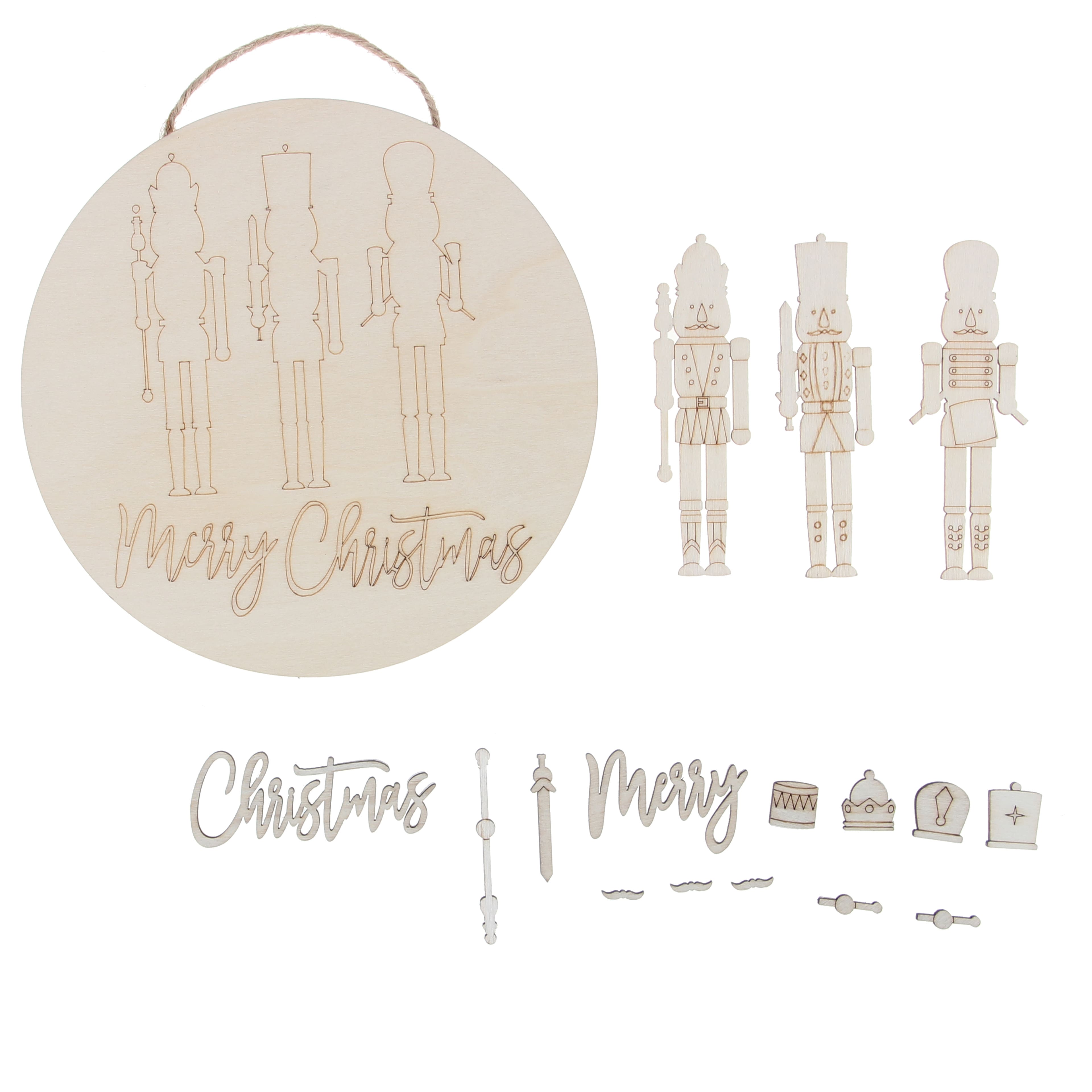 6&#x22; Nutcrackers Plaque DIY Wood D&#xE9;cor Kit by Make Market&#xAE;