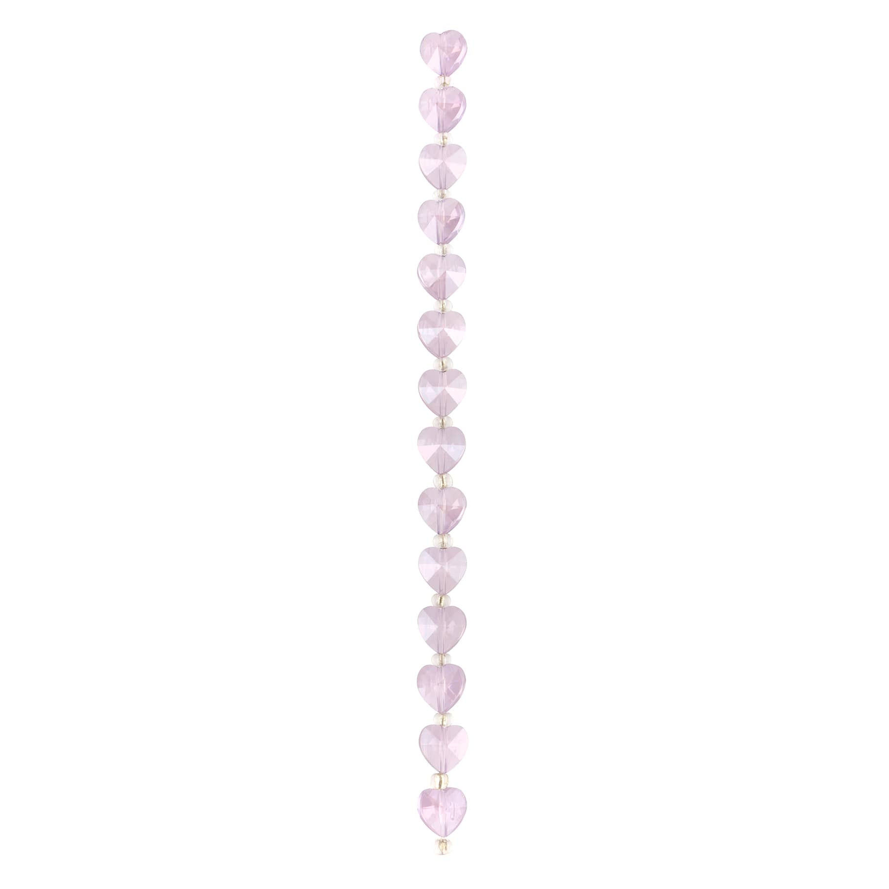 Purple Glass Heart Beads, 10mm by Bead Landing&#x2122;