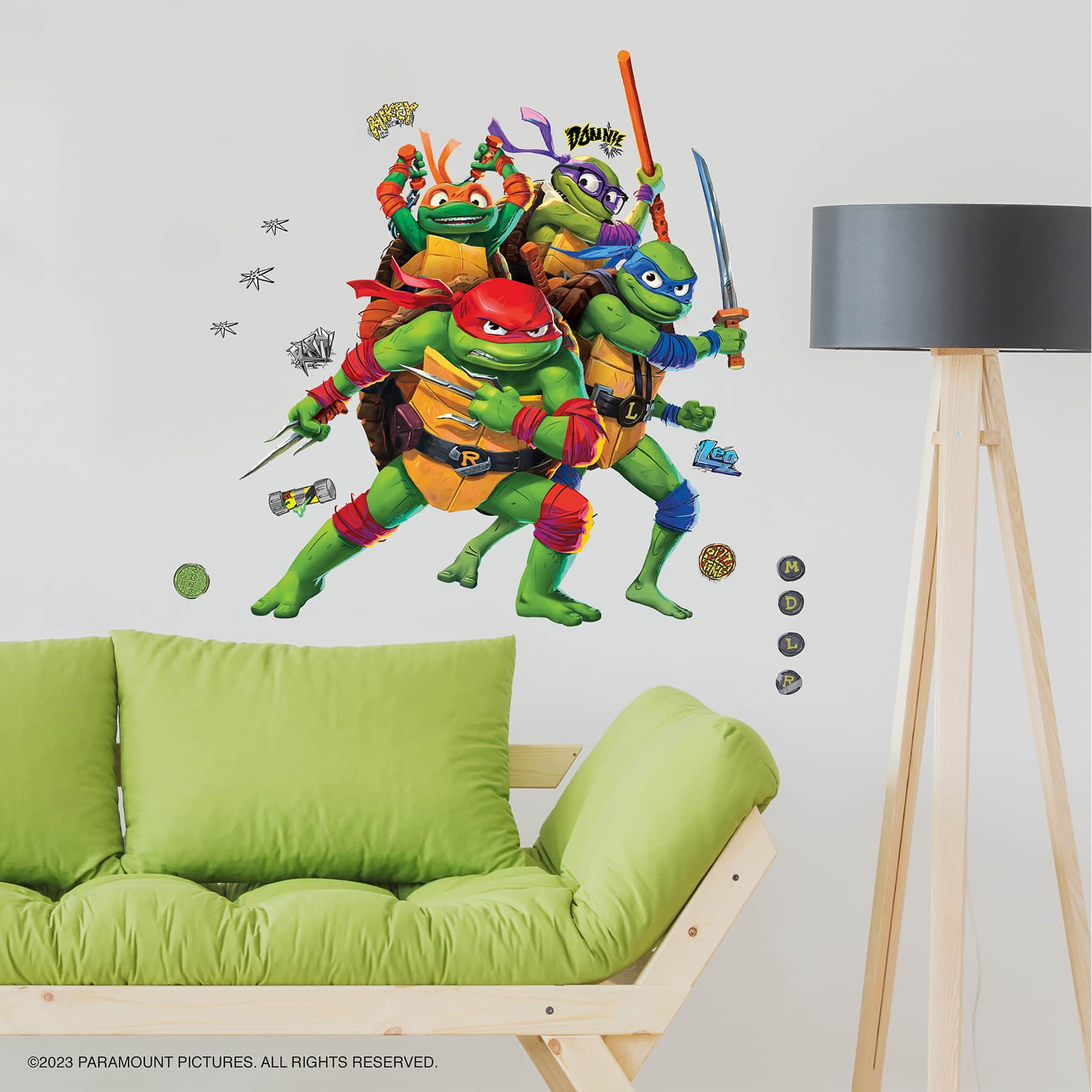 RoomMates Teenage Mutant Ninja Turtles Mutant Mayhem Group Giant Peel & Stick Wall Decals