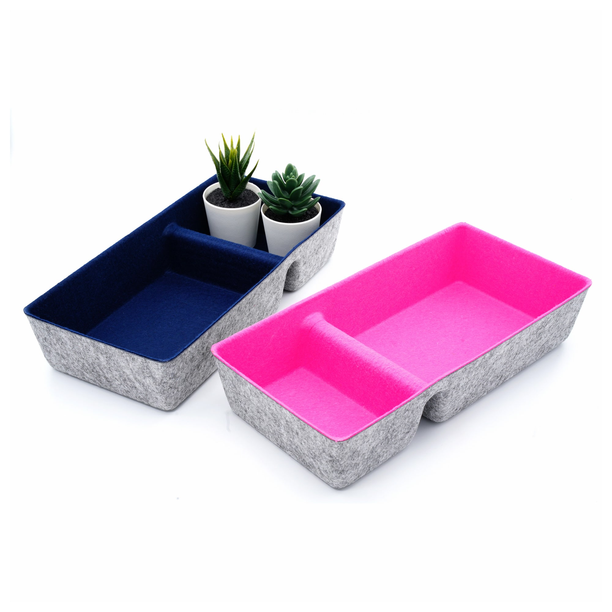 Welaxy Felt 2 Piece Divided Drawer Organizer Trays