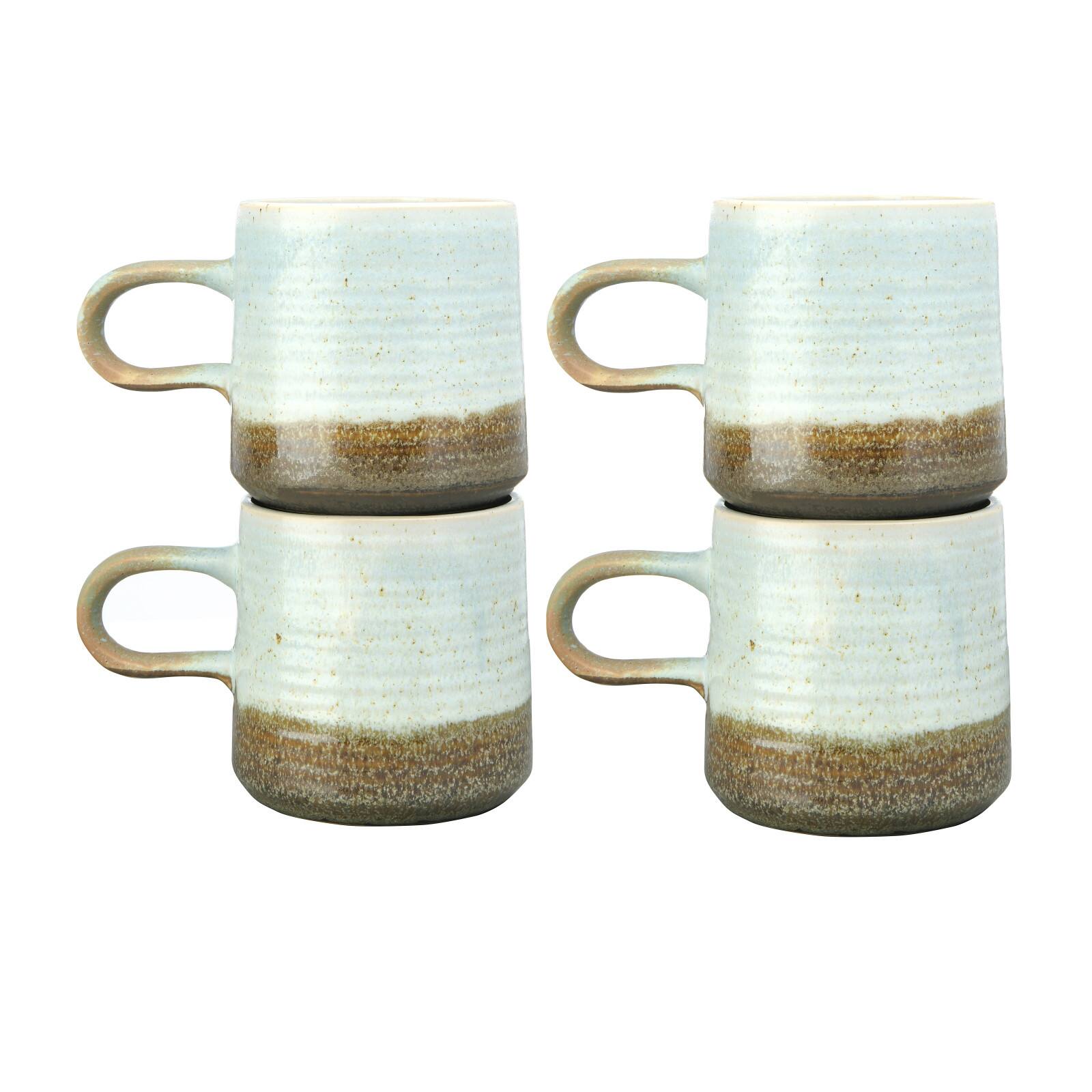 Hello Honey&#xAE; Assorted Stoneware with Blue and Brown Reactive Glaze Mug Set