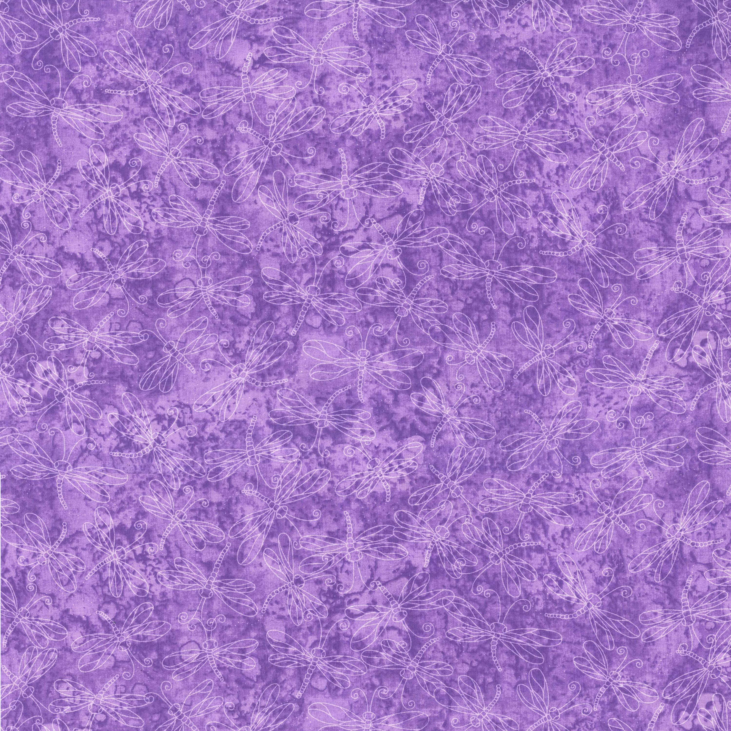 Fabric Traditions Lavender Sundrenched Dragonfly Cotton Fabric