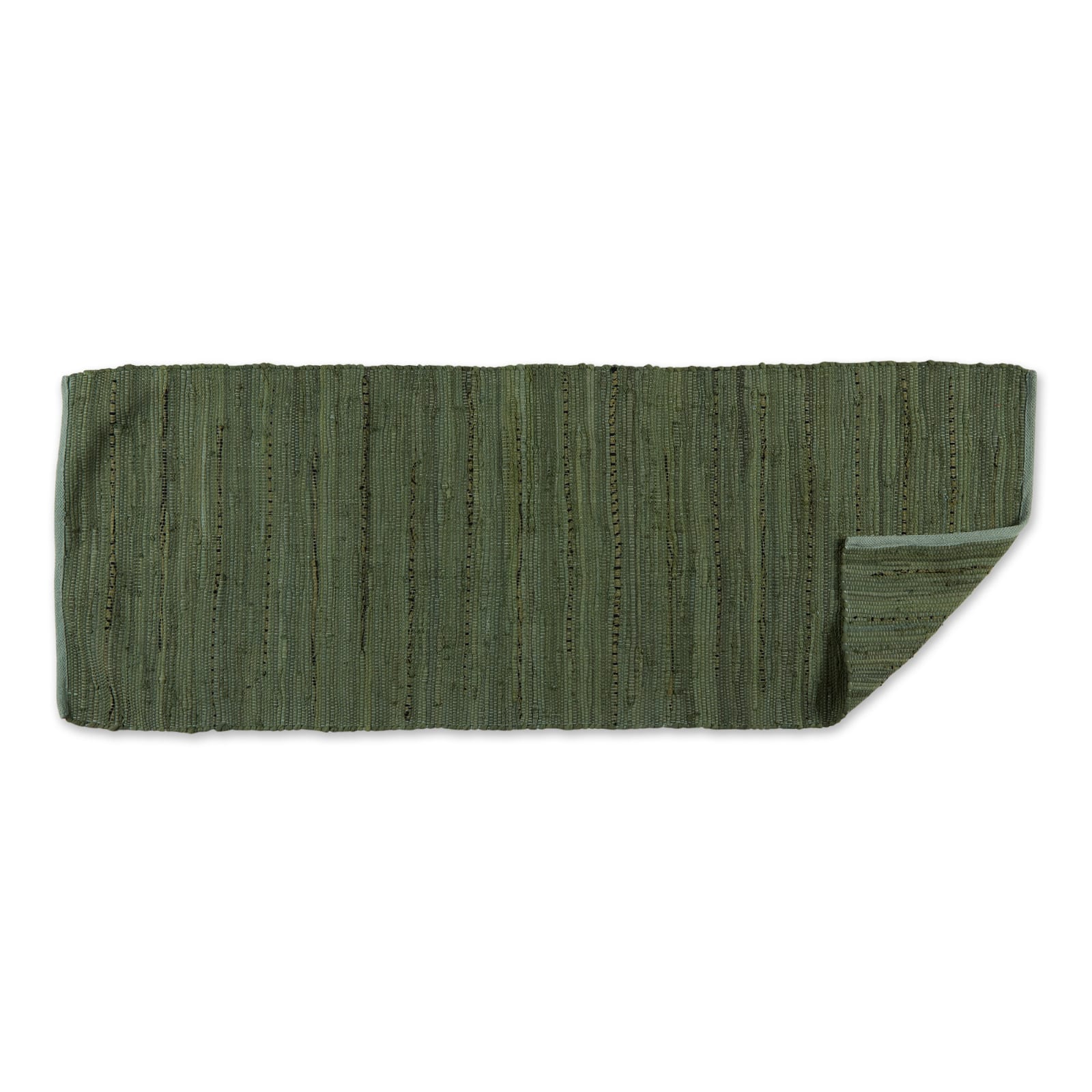 DII&#xAE; Olive Green Rag Rug, 2ft. x 6ft.